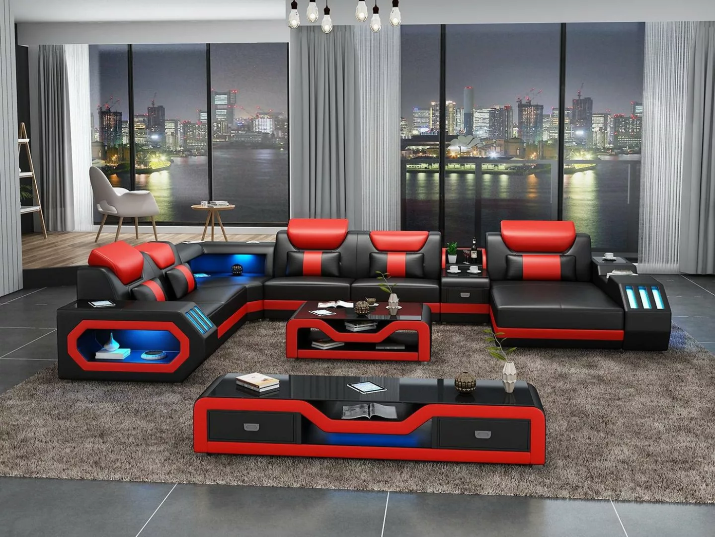 JVmoebel Ecksofa, Design Big Sofa mit USB Ecksofa Couch Wohlandschaft U For günstig online kaufen