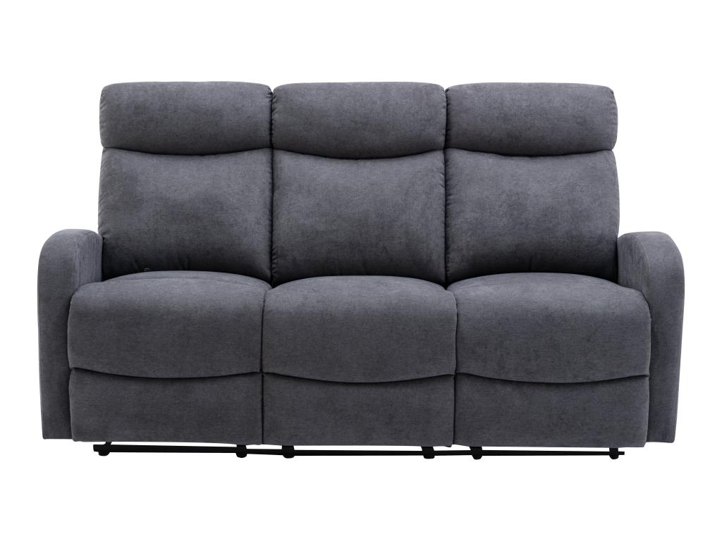 Relaxsofa 3-Sitzer - Stoff - Grau - EVELYN günstig online kaufen