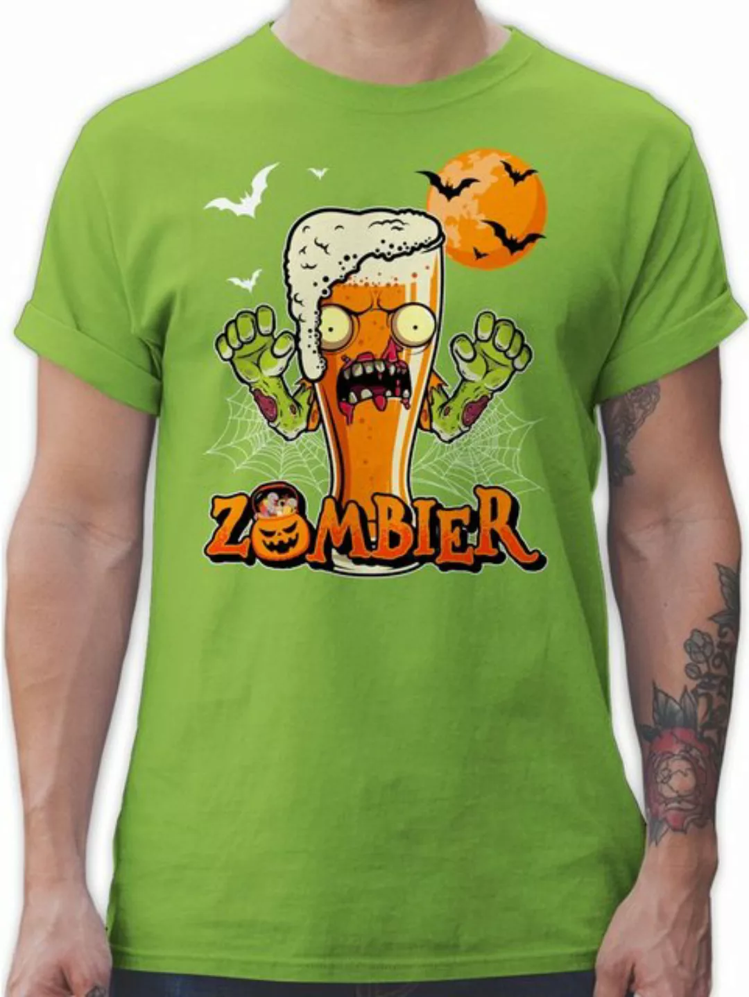 Shirtracer T-Shirt Zombier Bier Zombie Halloween Lustige Geschenke Hopfen H günstig online kaufen