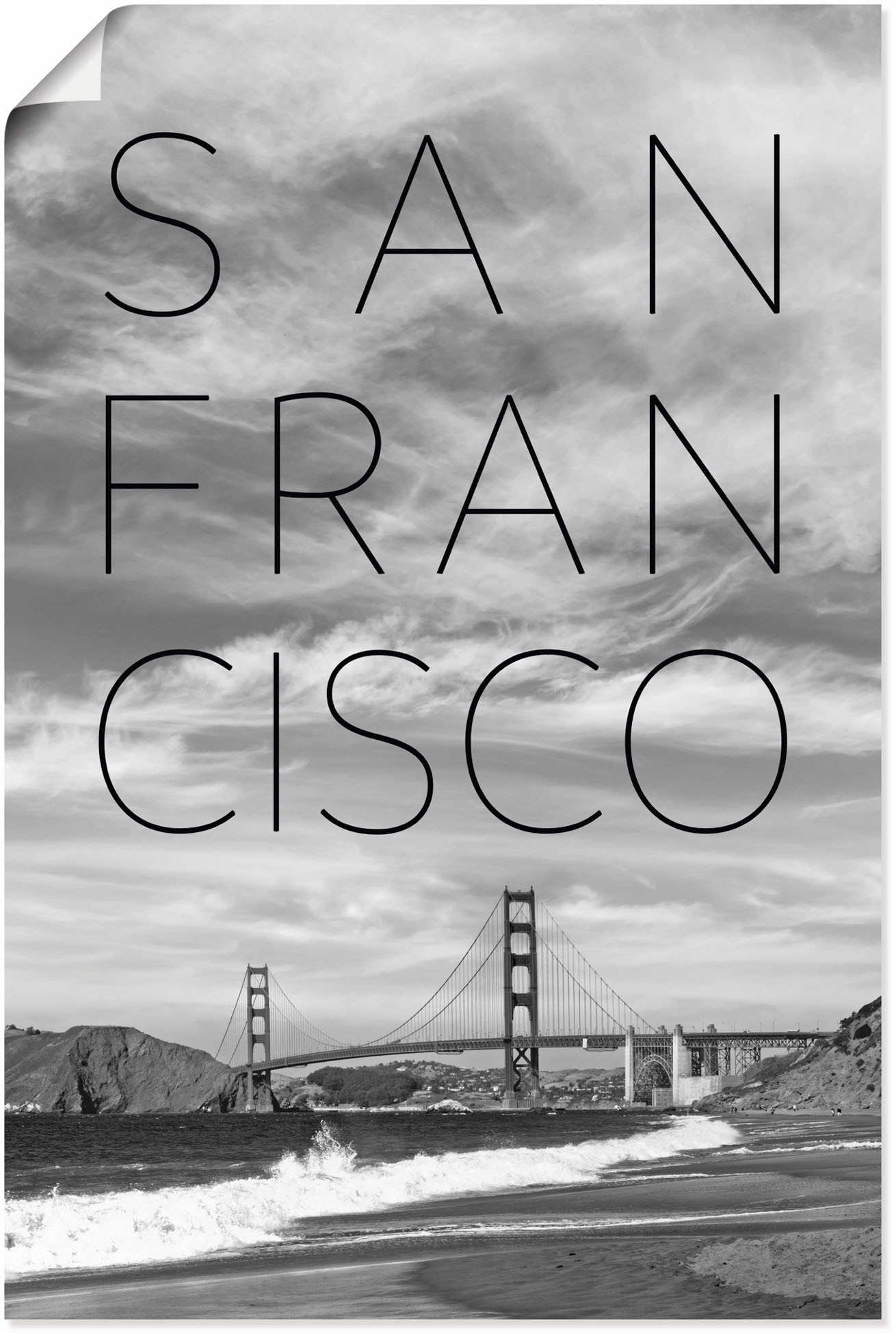 Artland Poster "Golden Gate Bridge & Baker Beach", San Francisco, (1 St.), günstig online kaufen