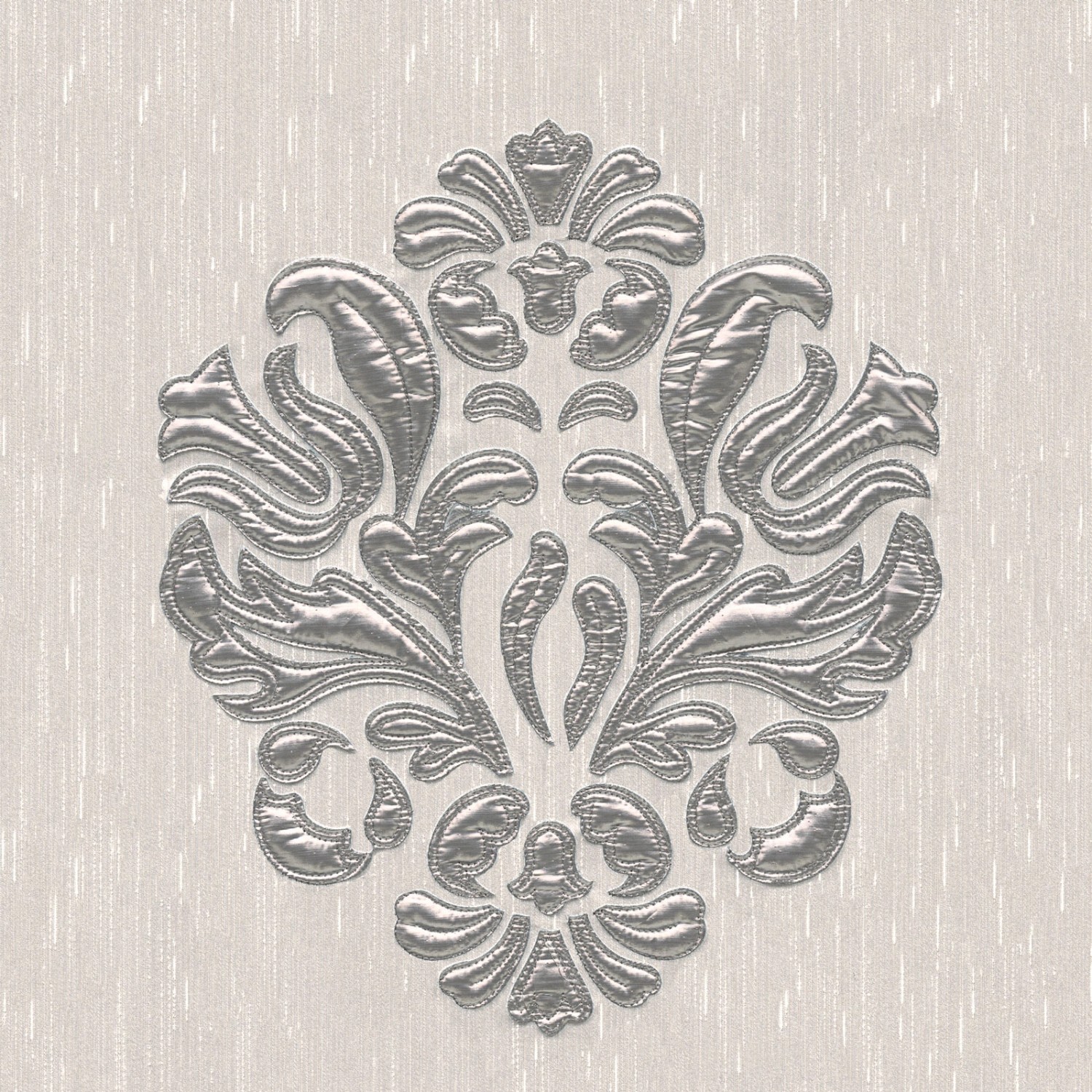 Bricoflor Samt Tapete in Silber Grau Metallic Vliestapete mit Textil Orname günstig online kaufen