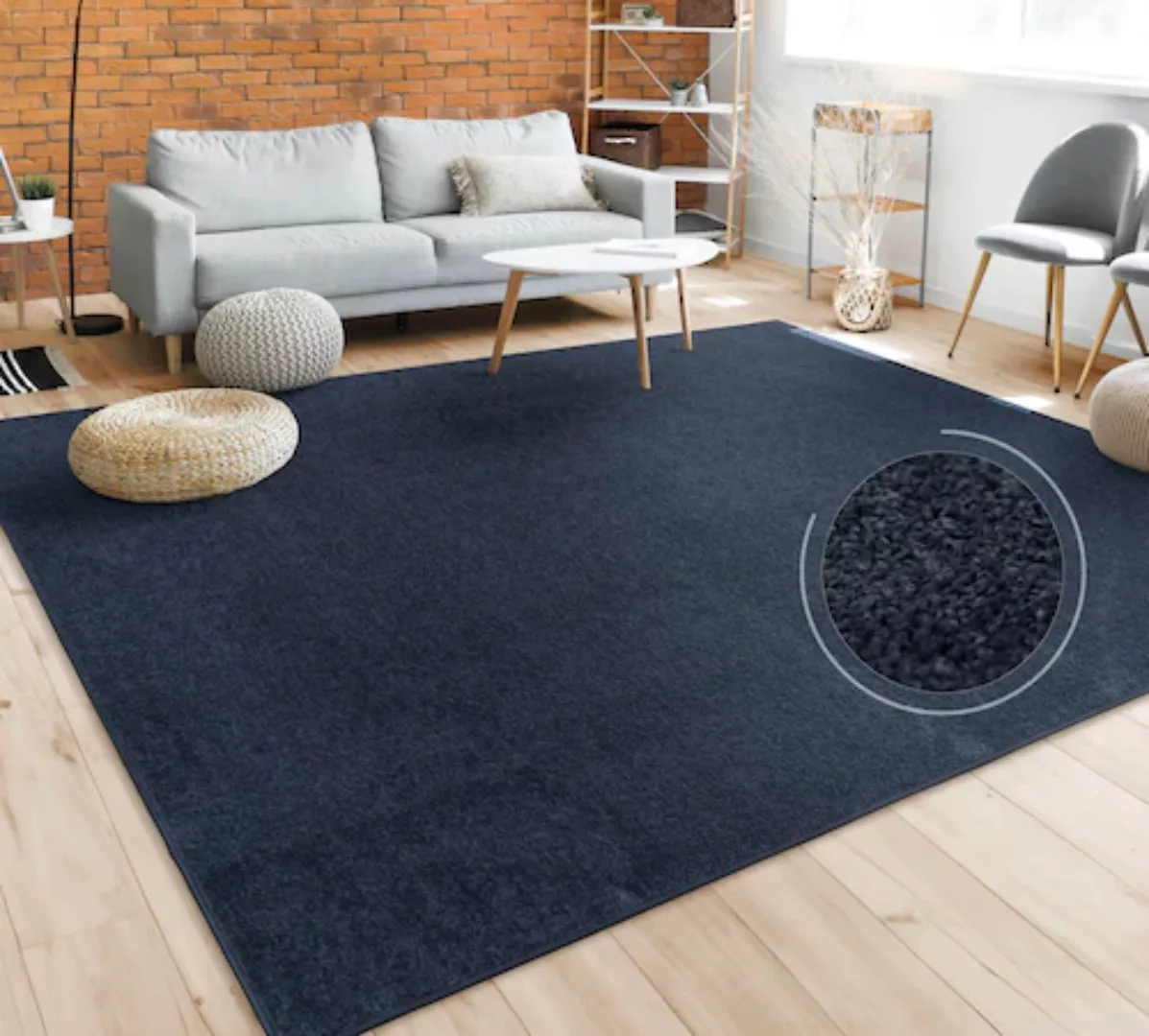 Paco Home Teppich »Porto 890«, rechteckig, 13 mm Höhe, Kurzflor, Uni-Farben günstig online kaufen