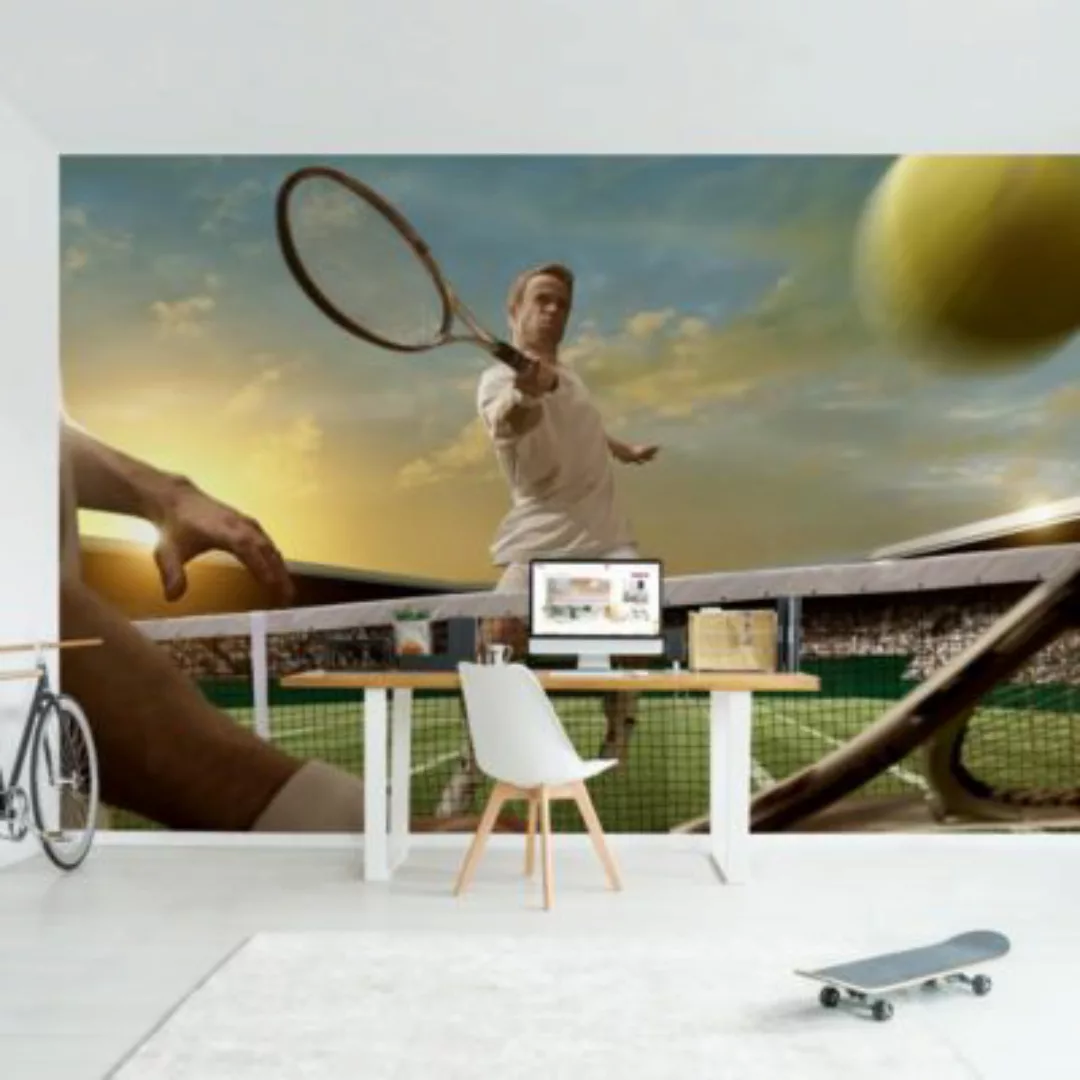 Bilderwelten Kindertapete Tennis Player gelb Gr. 288 x 190 günstig online kaufen