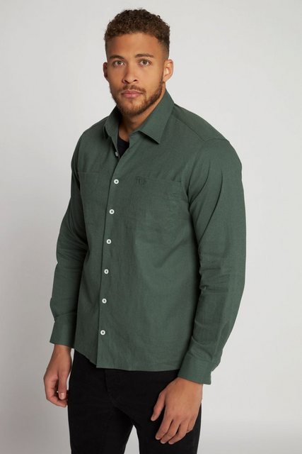 JP1880 Businesshemd Overshirt Langarm Leinenmix Kentkragen günstig online kaufen