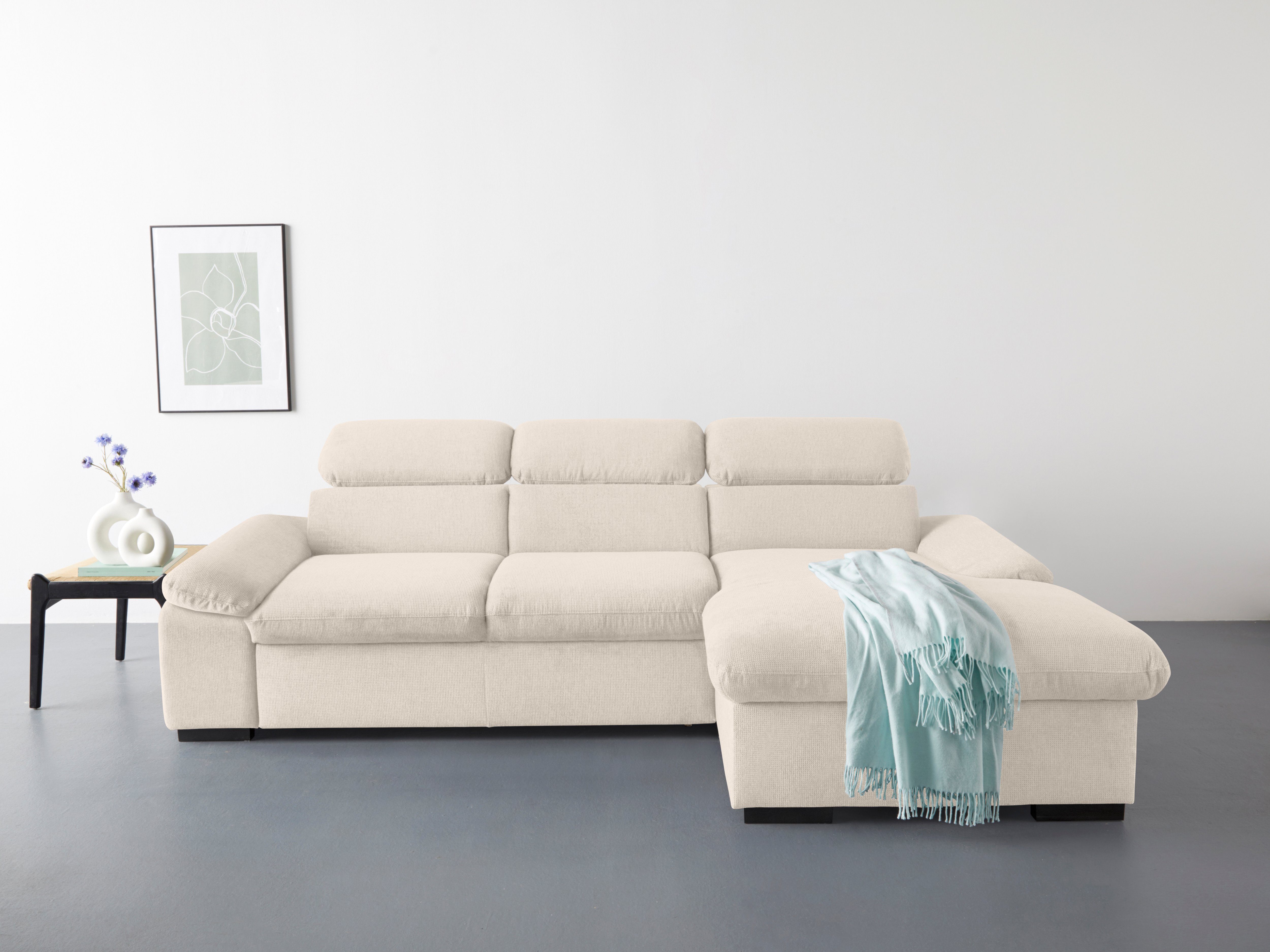 COTTA Ecksofa "Lola L-Form mit Kopfteilfunktion & Hocker", (Set, mit Hocker günstig online kaufen