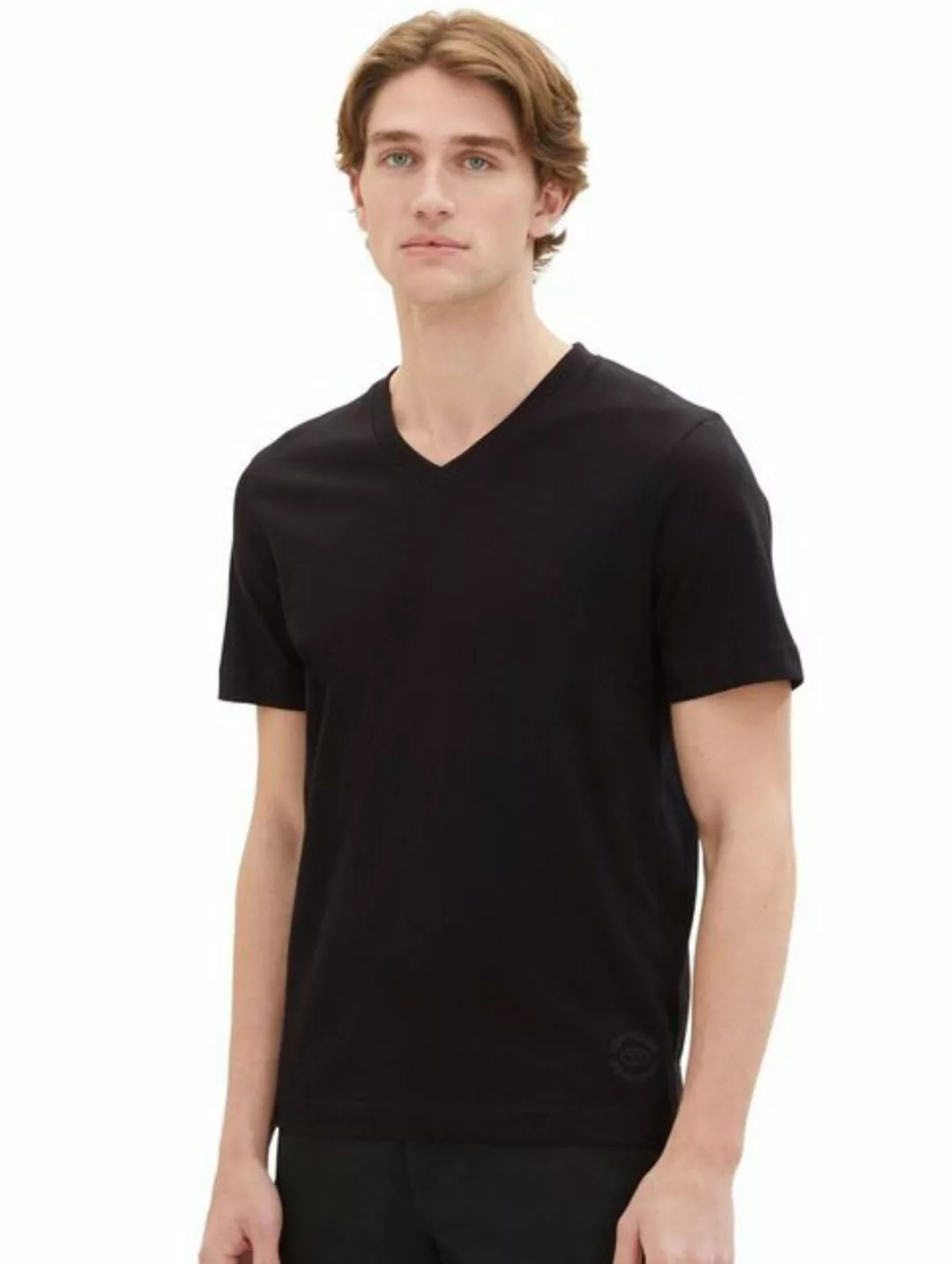 TOM TAILOR T-Shirt V-NECK (1-tlg) aus Baumwolle günstig online kaufen