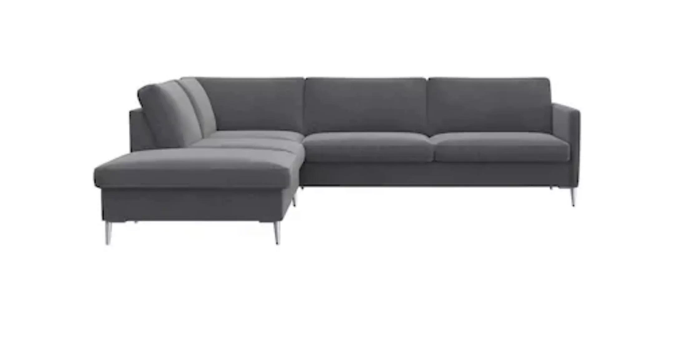 FLEXLUX Ecksofa »Fiore, L-Form«, schmale Armlehnen, Kaltschaum, Füße Alu günstig online kaufen