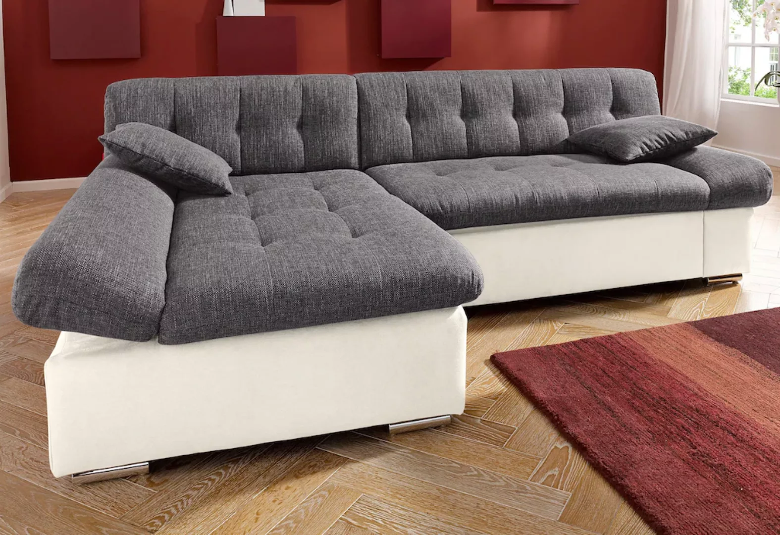 TRENDMANUFAKTUR Ecksofa "Reggae, modern und bequem, aktueller Materialmix, günstig online kaufen