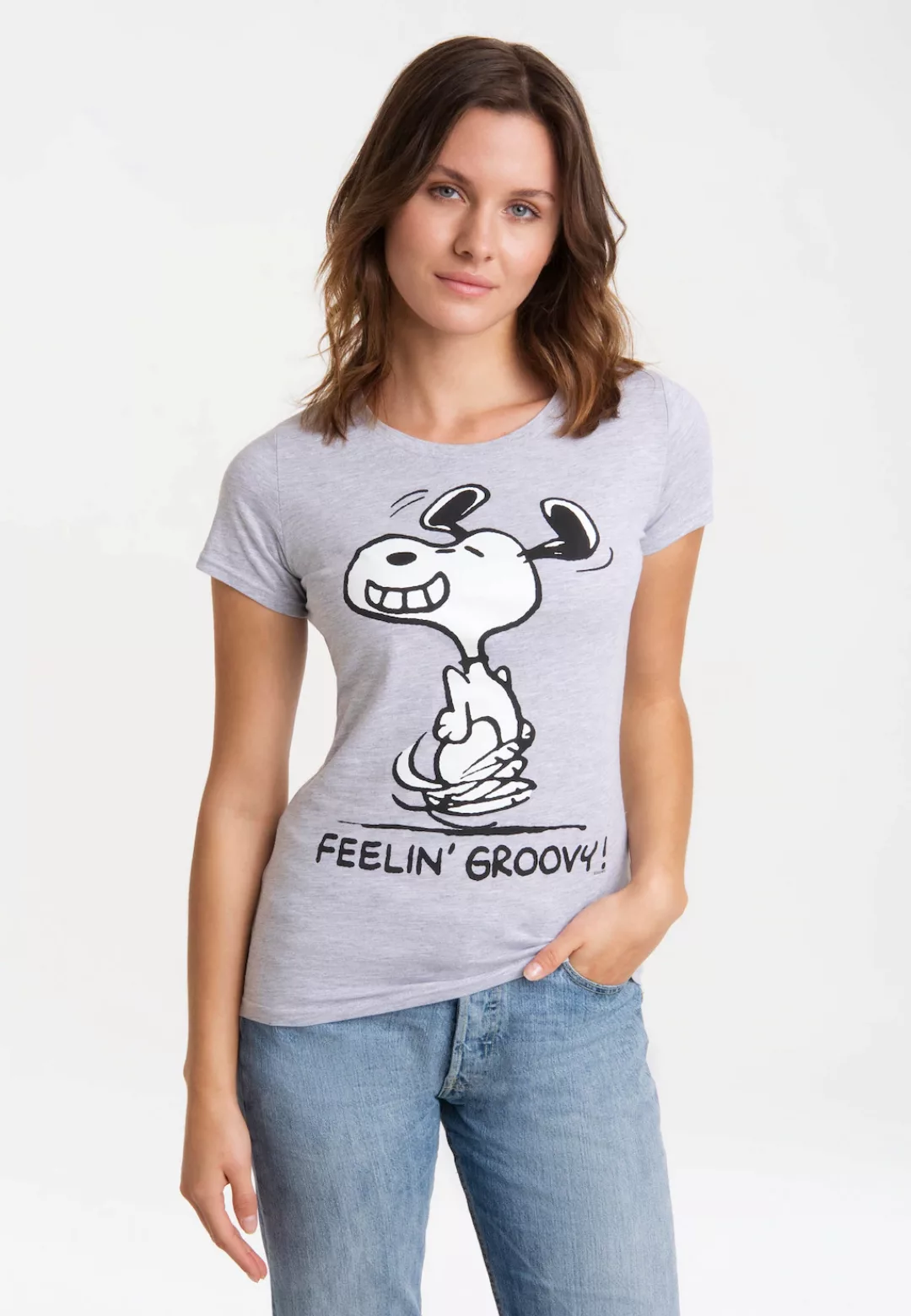 LOGOSHIRT T-Shirt "Snoopy – Feelin Groovy", mit lizenziertem Originaldesign günstig online kaufen