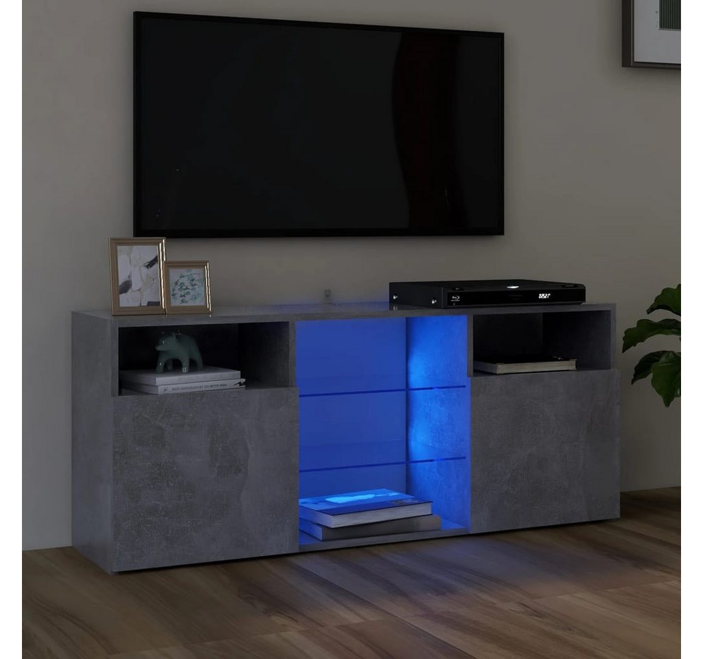 vidaXL TV-Schrank TV-Schrank mit LED Leuchten Betongrau 120x30x50 cm Lowboa günstig online kaufen