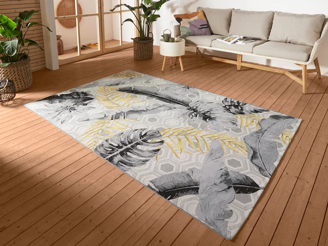 HANSE Home Outdoorteppich »Gold Leaves«, rechteckig, 3 mm Höhe, In-& Outdoo günstig online kaufen