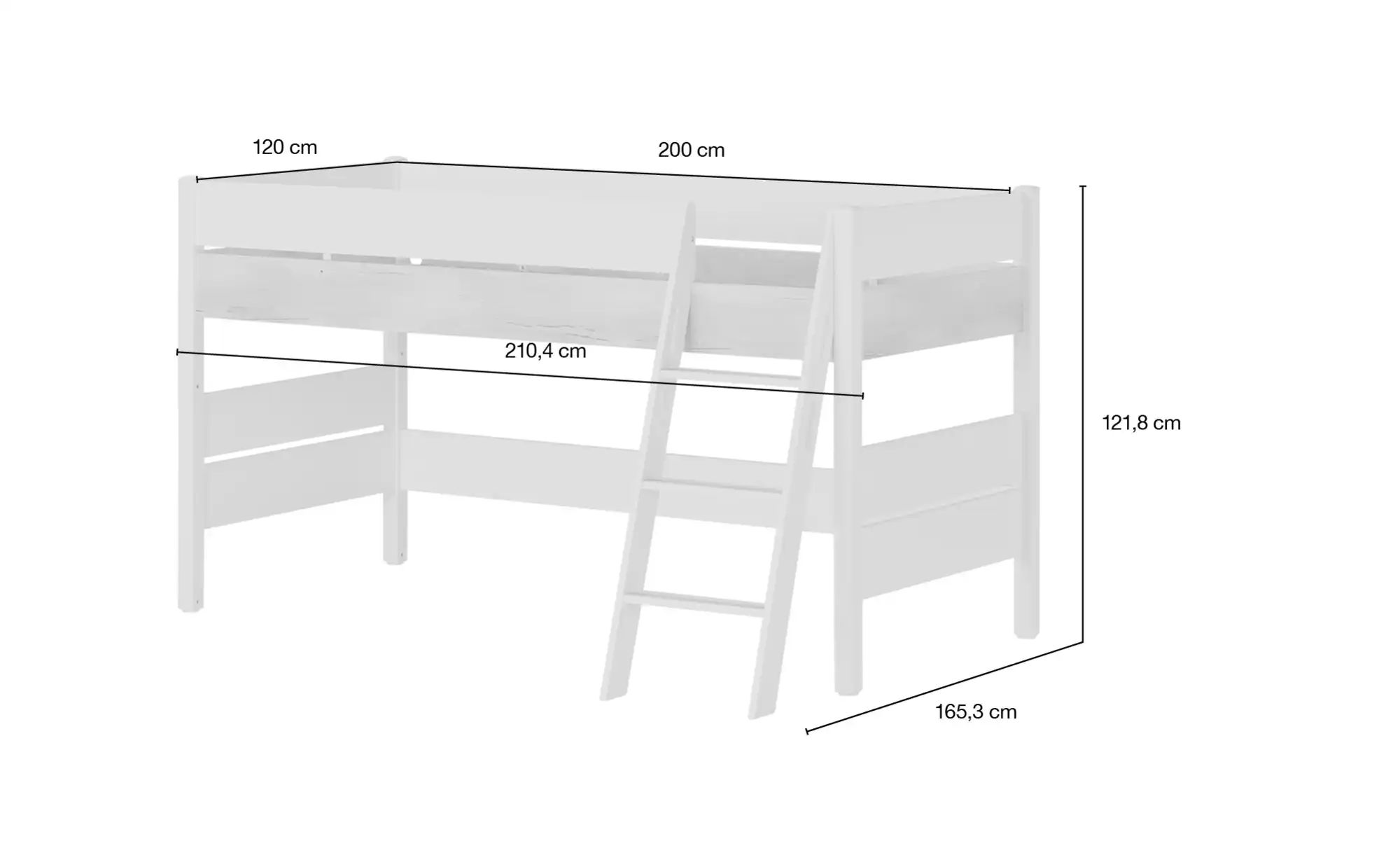 PAIDI Spielbett  Kira ¦ weiß ¦ Maße (cm): B: 165,3 H: 121,8 Betten > Bettge günstig online kaufen