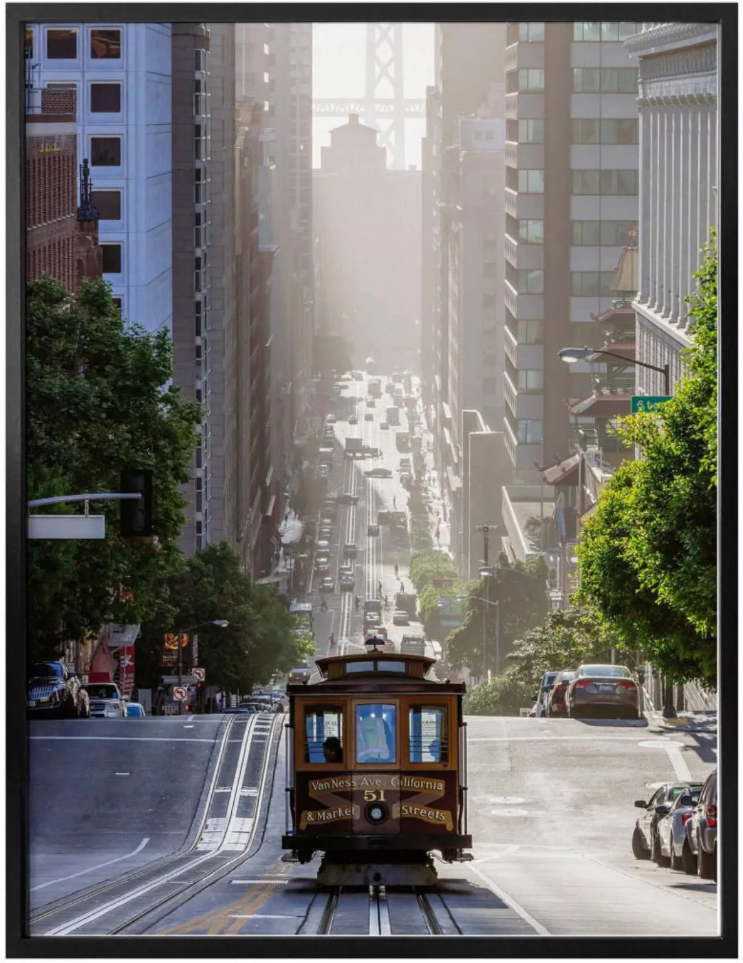 Wall-Art Poster »Cable Car San Francisco«, Städte, (1 St.), Poster ohne Bil günstig online kaufen