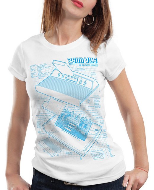 style3 T-Shirt VCS 2600 Heimcomputer Blaupause classic atari gamer80er retr günstig online kaufen