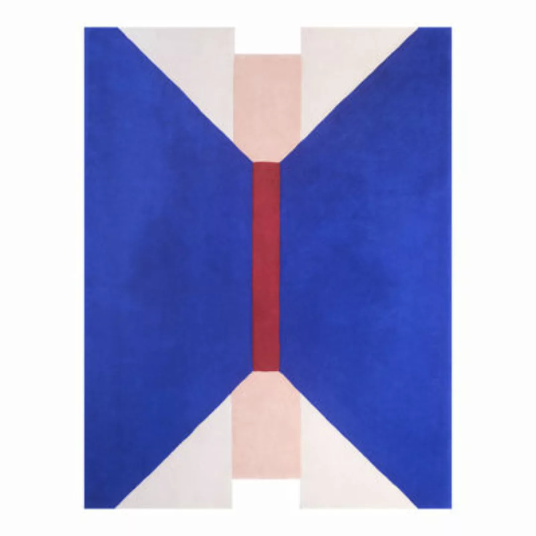 Teppich Suprematisme textil blau bunt / 180 x 250 cm - Handgetuftet - PINTO günstig online kaufen