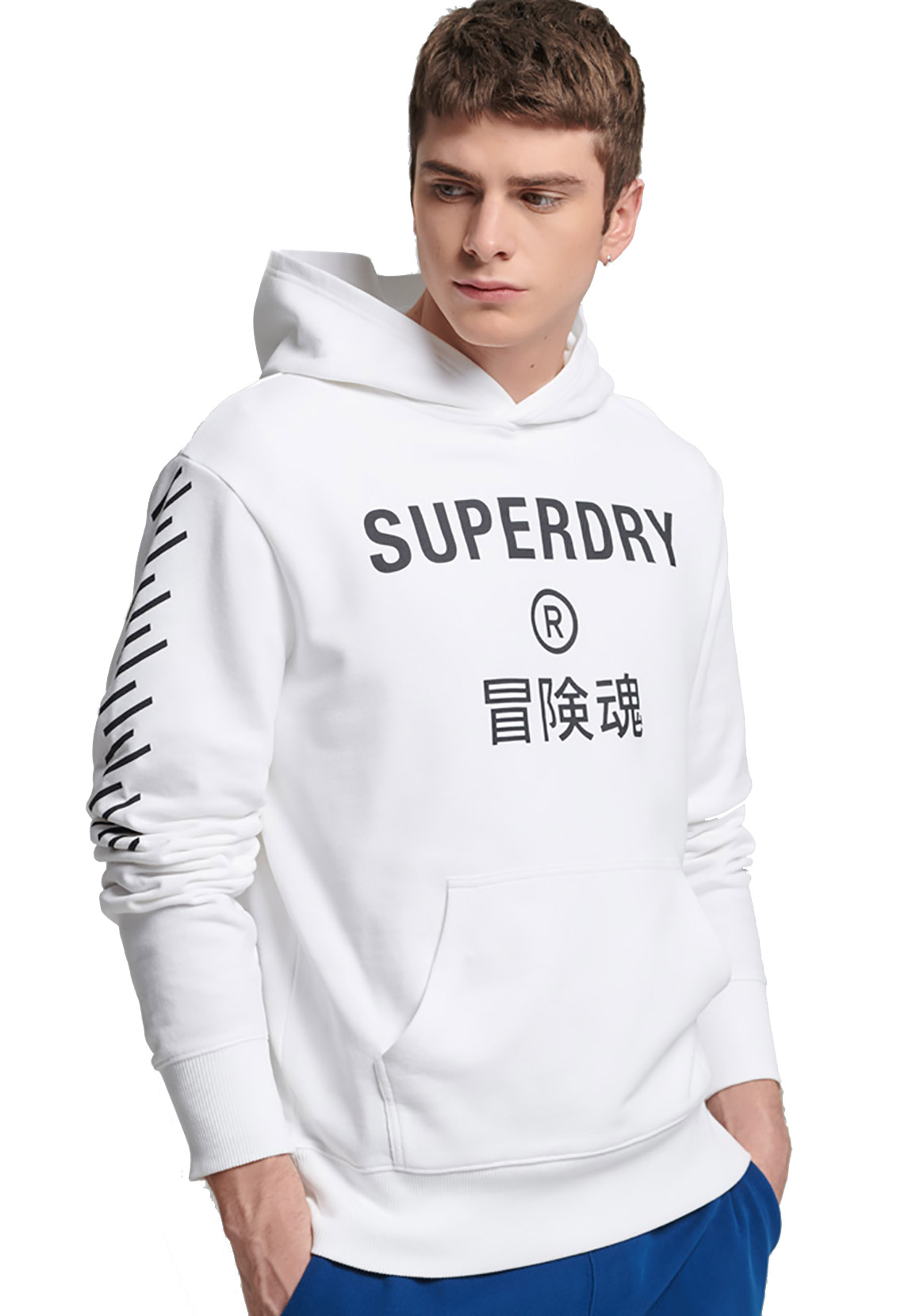 Superdry Herren Hoodie CODE CORE SPORT HOOD Optic Weiß günstig online kaufen