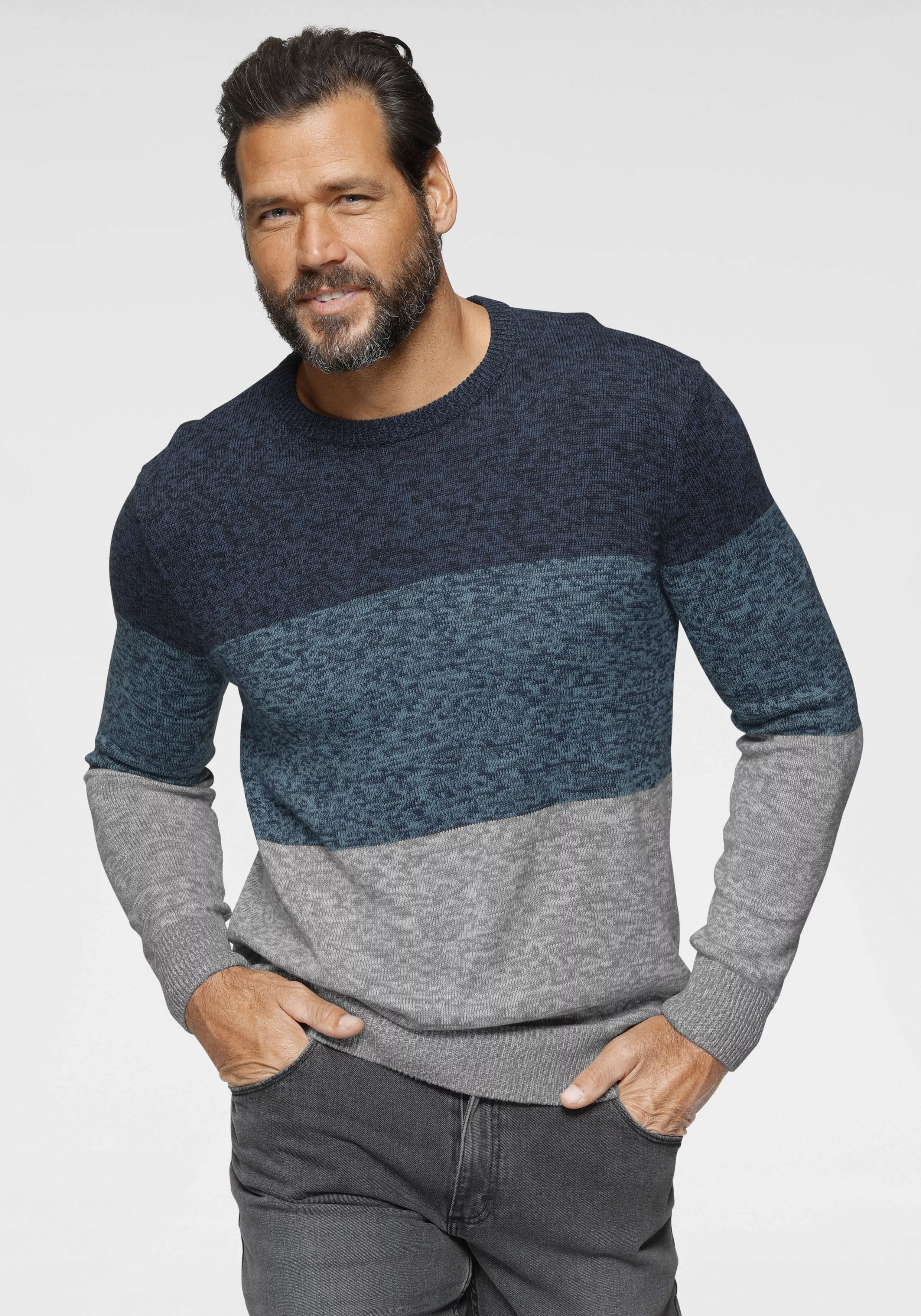 Mans World Rundhalspullover "Bis Größe 5 XL", mehrfarbig günstig online kaufen