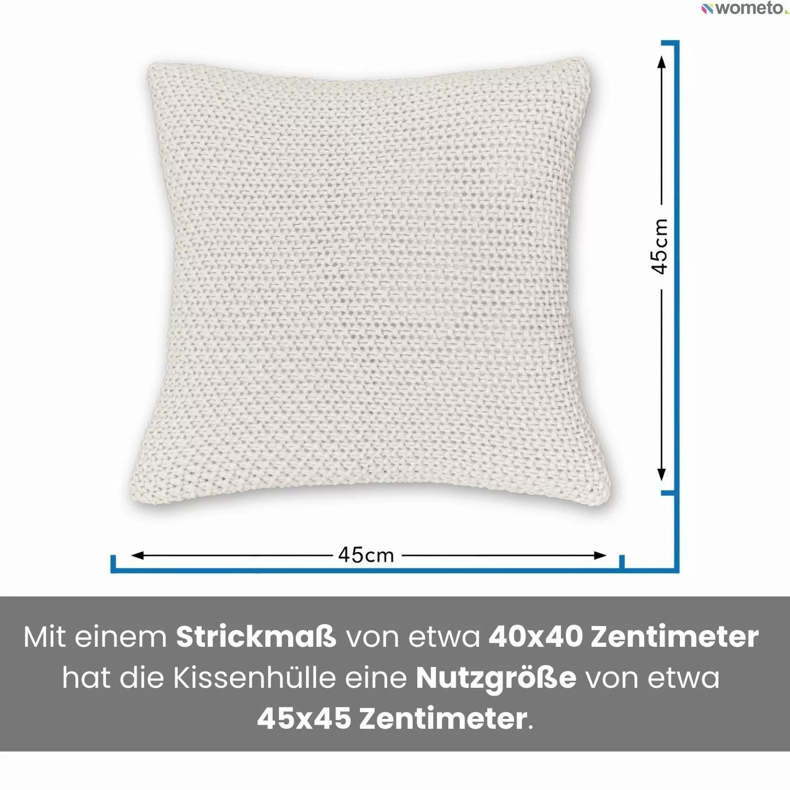 wometo Kissenhülle Strick mit Reißverschluss, 45x45 günstig online kaufen