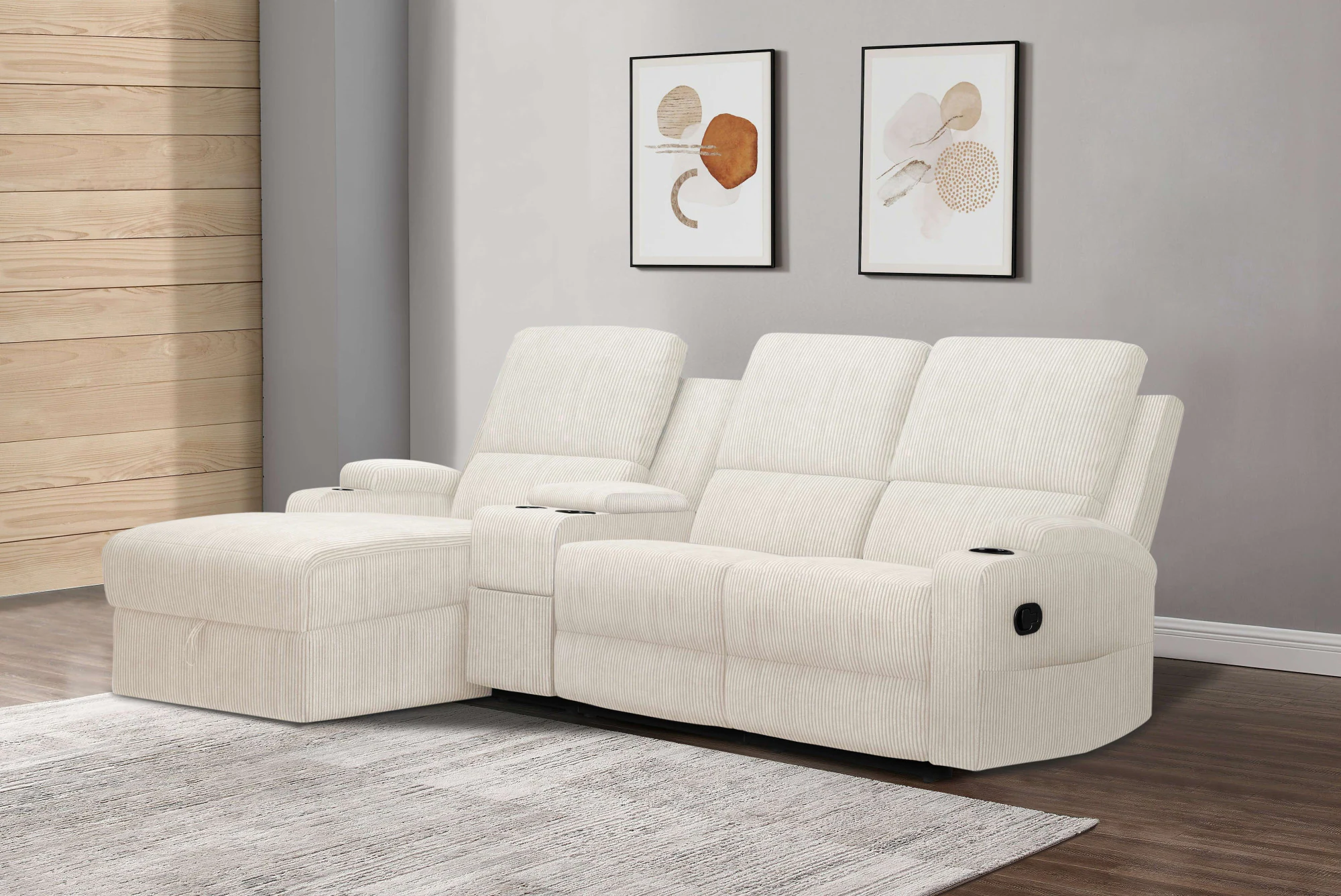 Home affaire Ecksofa "NAPORI Multimediasofa, 3er Kinosessel XXL, L-Form, Co günstig online kaufen