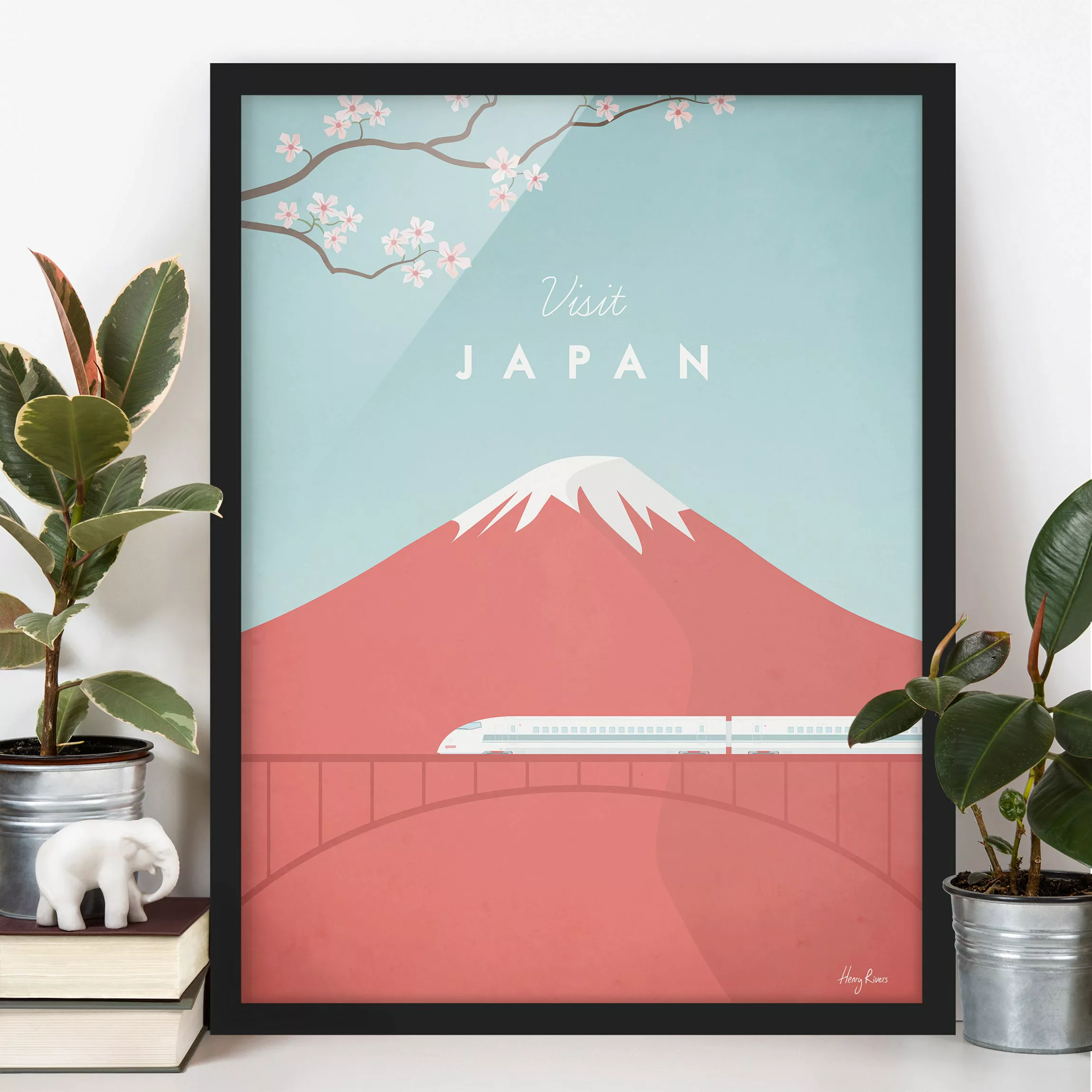 Bild mit Rahmen Architektur & Skyline - Hochformat Reiseposter - Japan günstig online kaufen
