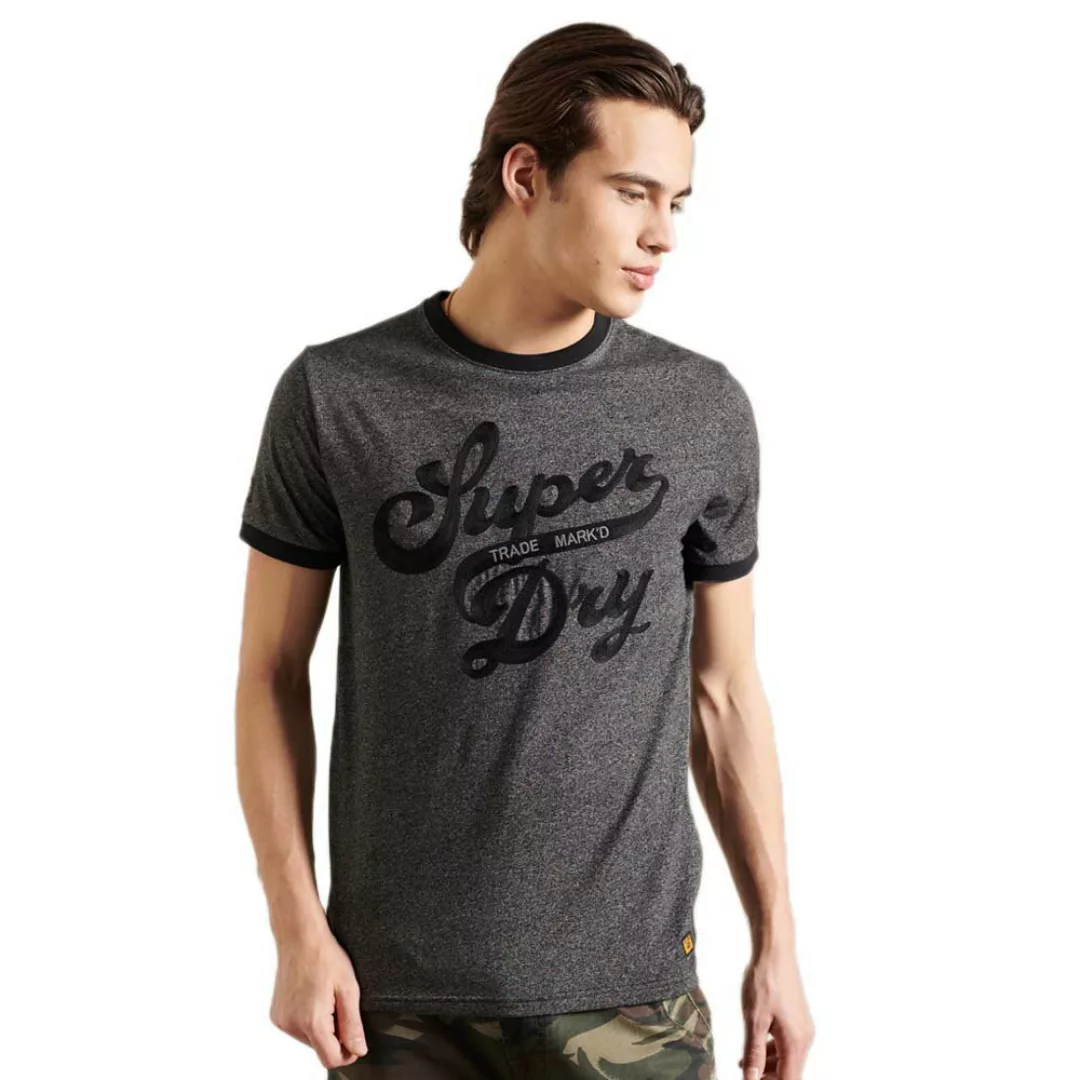 Superdry Workwear Ringer 220 Kurzarm T-shirt L Black Grit günstig online kaufen
