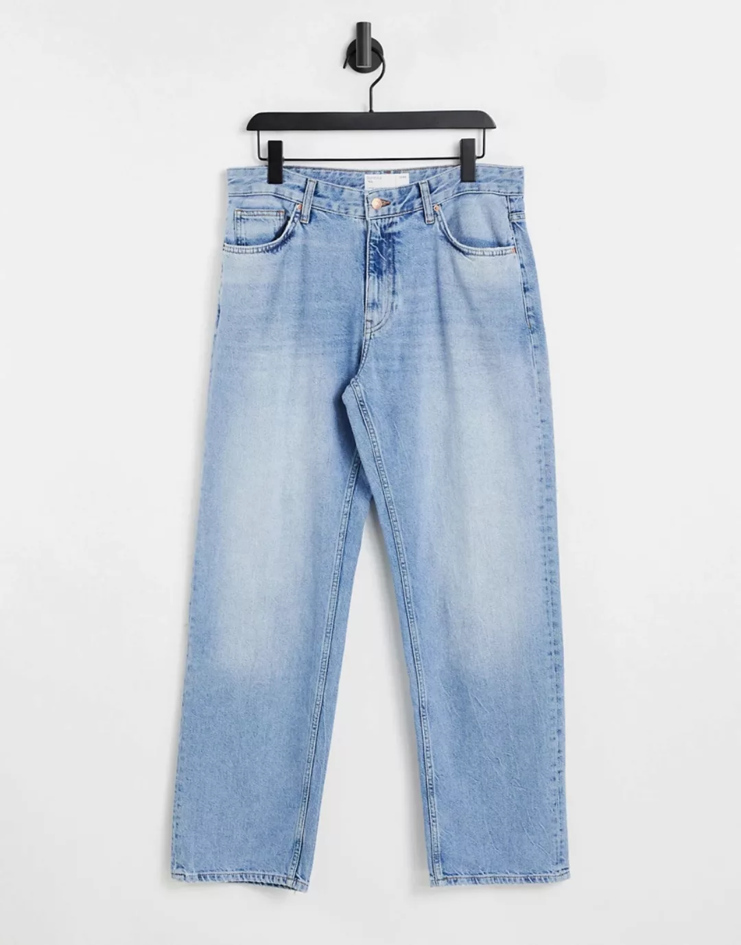 Bershka – Baggy-Jeans in hellblauer Waschung günstig online kaufen