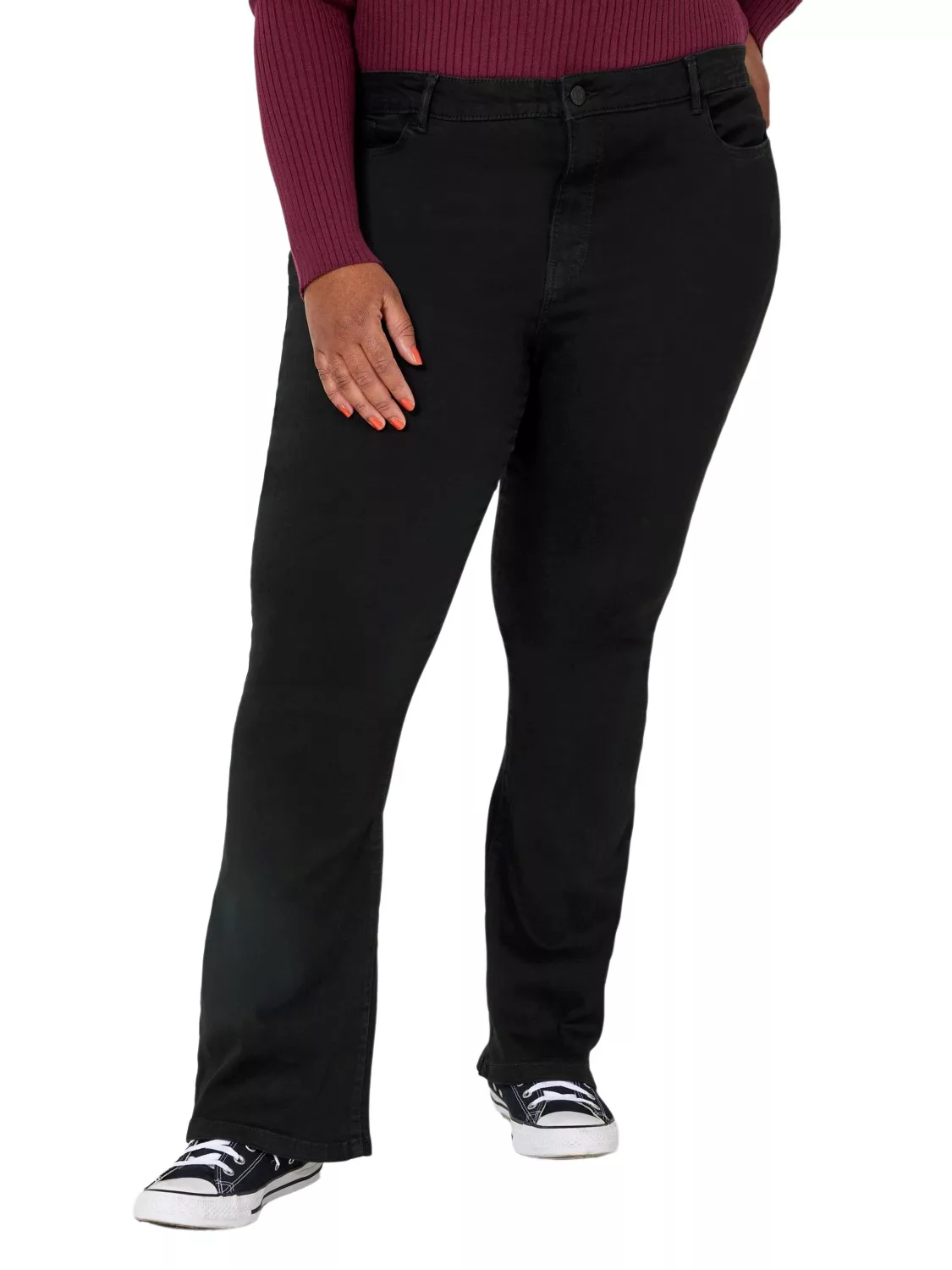 Noisy May Damen Jeans NMSALLIE HW FLARE CURVE - Flare Fit - Schwarz - Black günstig online kaufen