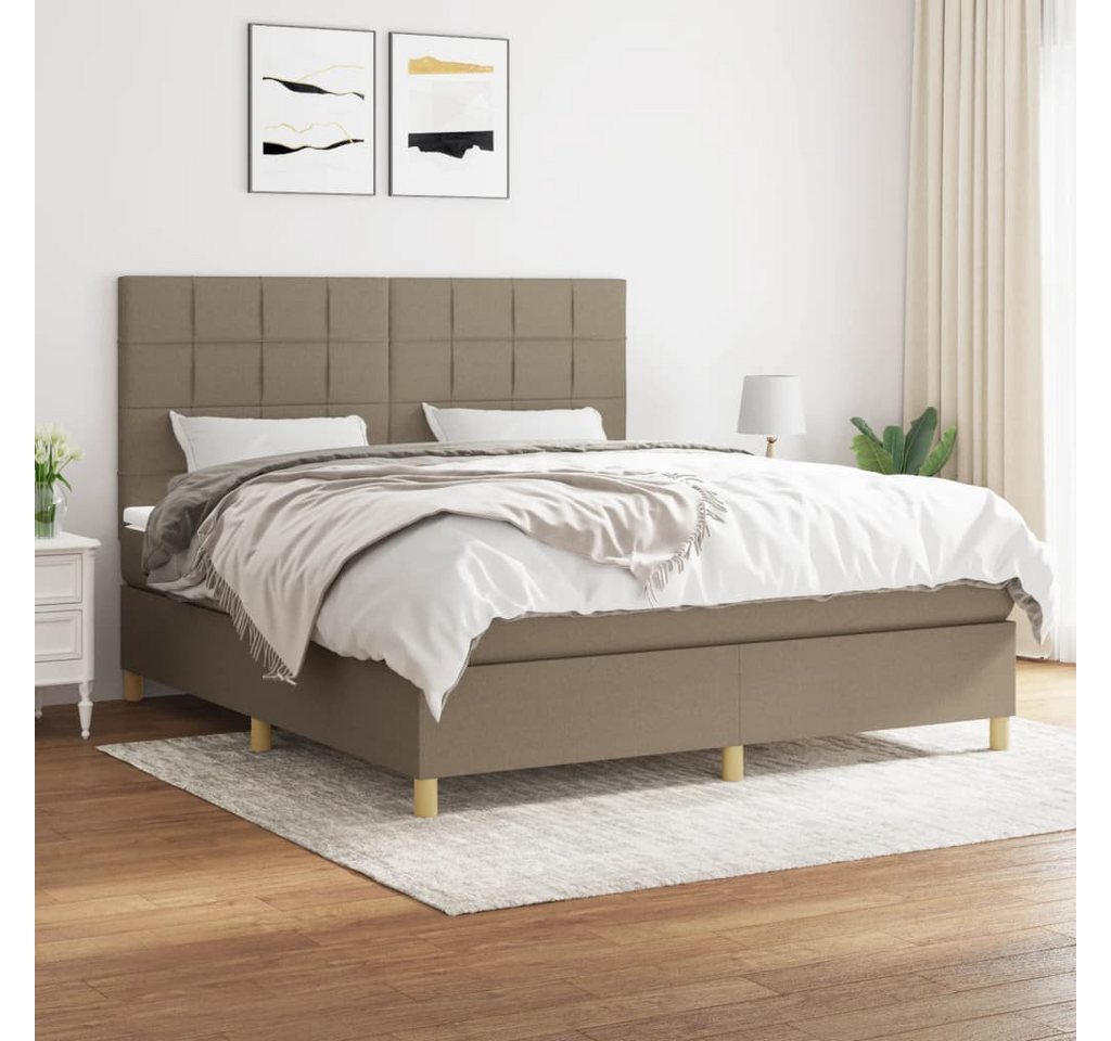 vidaXL Boxspringbett Boxspringbett mit Matratze Taupe 180x200 cm Stoff Bett günstig online kaufen