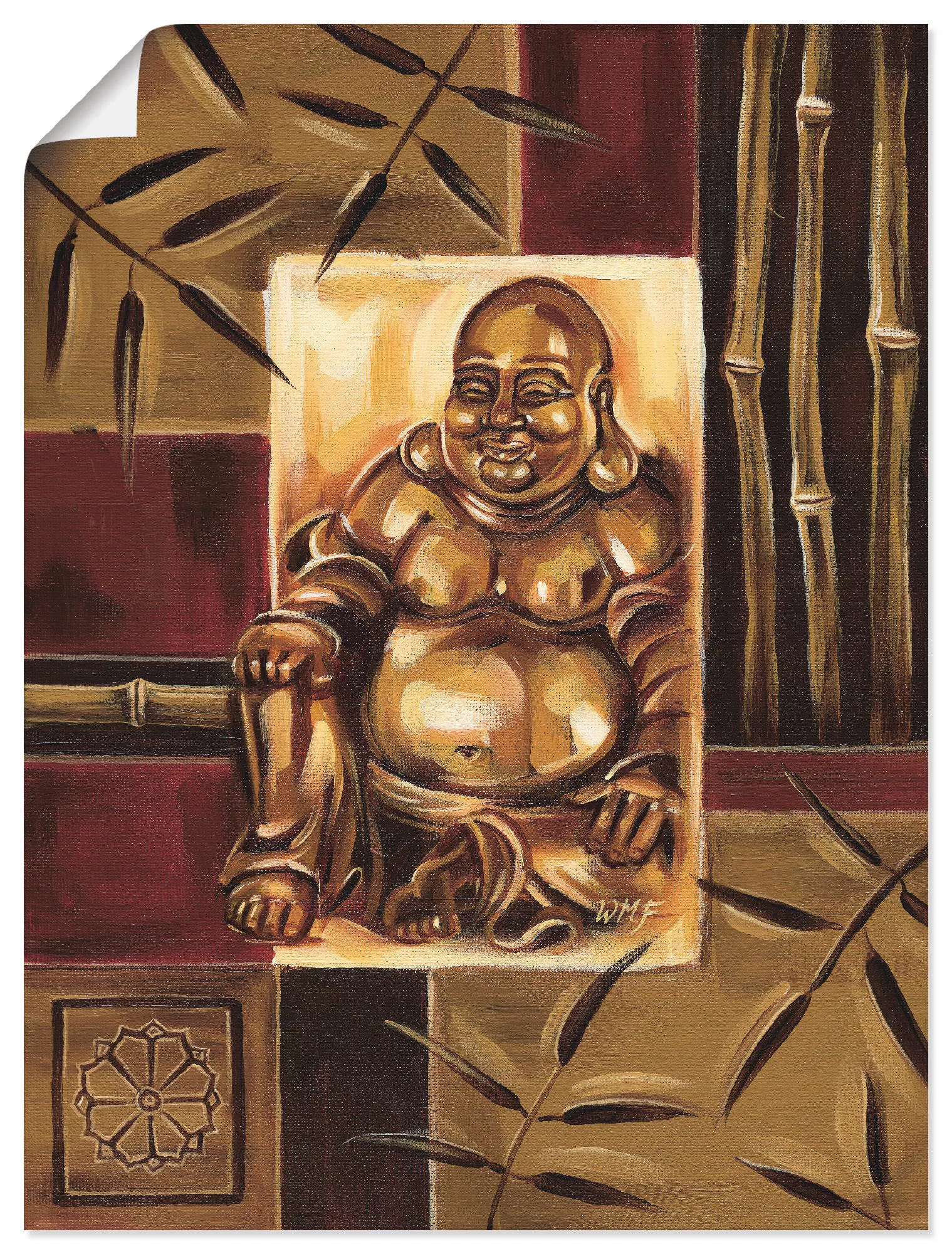 Artland Wandbild »Lachender Buddha«, Religion, (1 St.), als Leinwandbild, P günstig online kaufen