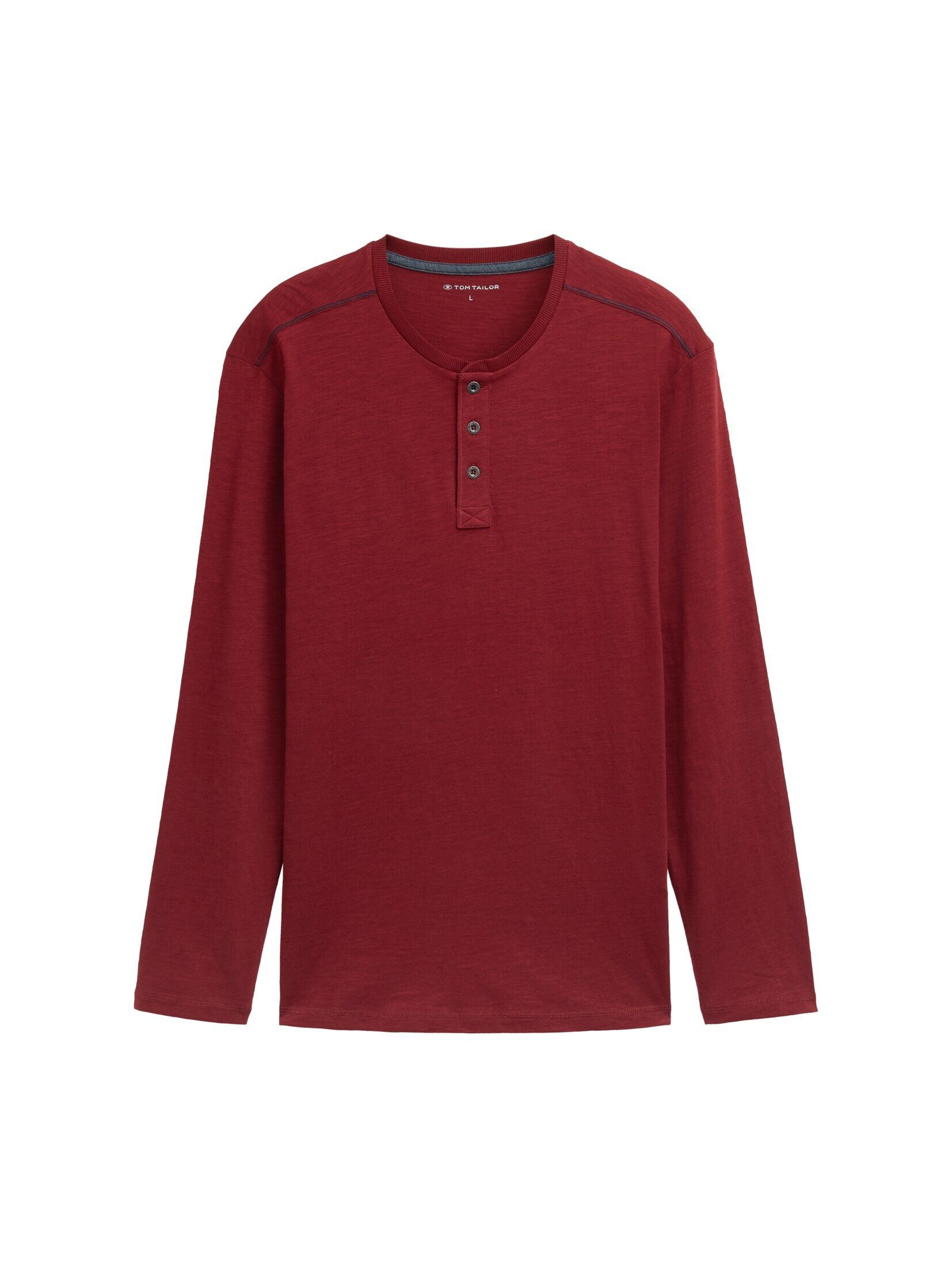 TOM TAILOR Langarmshirt Henley Langarmshirt aus günstig online kaufen