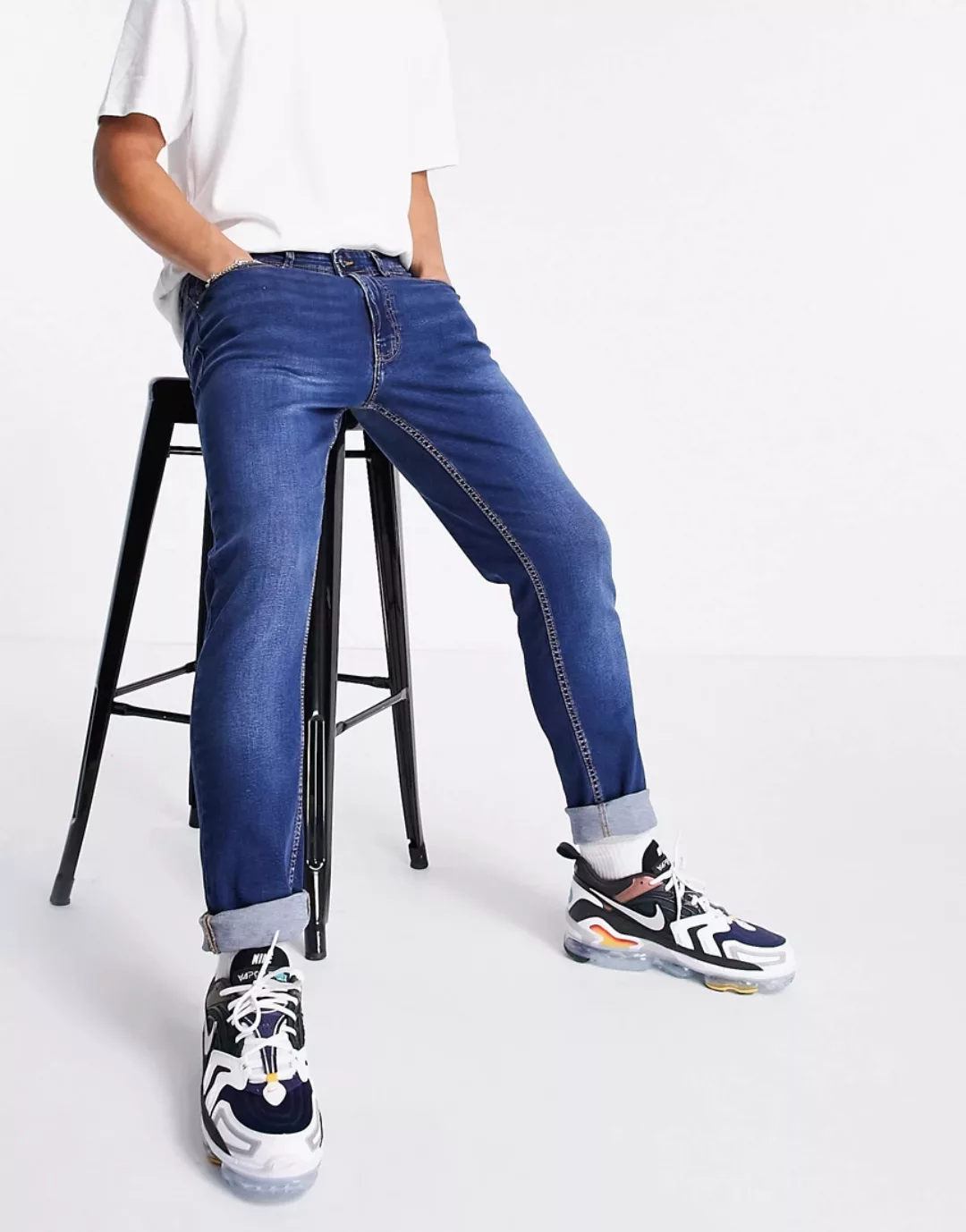 Don't Think Twice – Schmal geschnittene Jeans in Dunkelblau günstig online kaufen