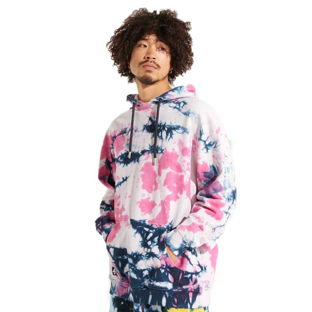 Superdry Code Tie Dye Kapuzenpullover XS-S Fuchsia/Deep Navy günstig online kaufen