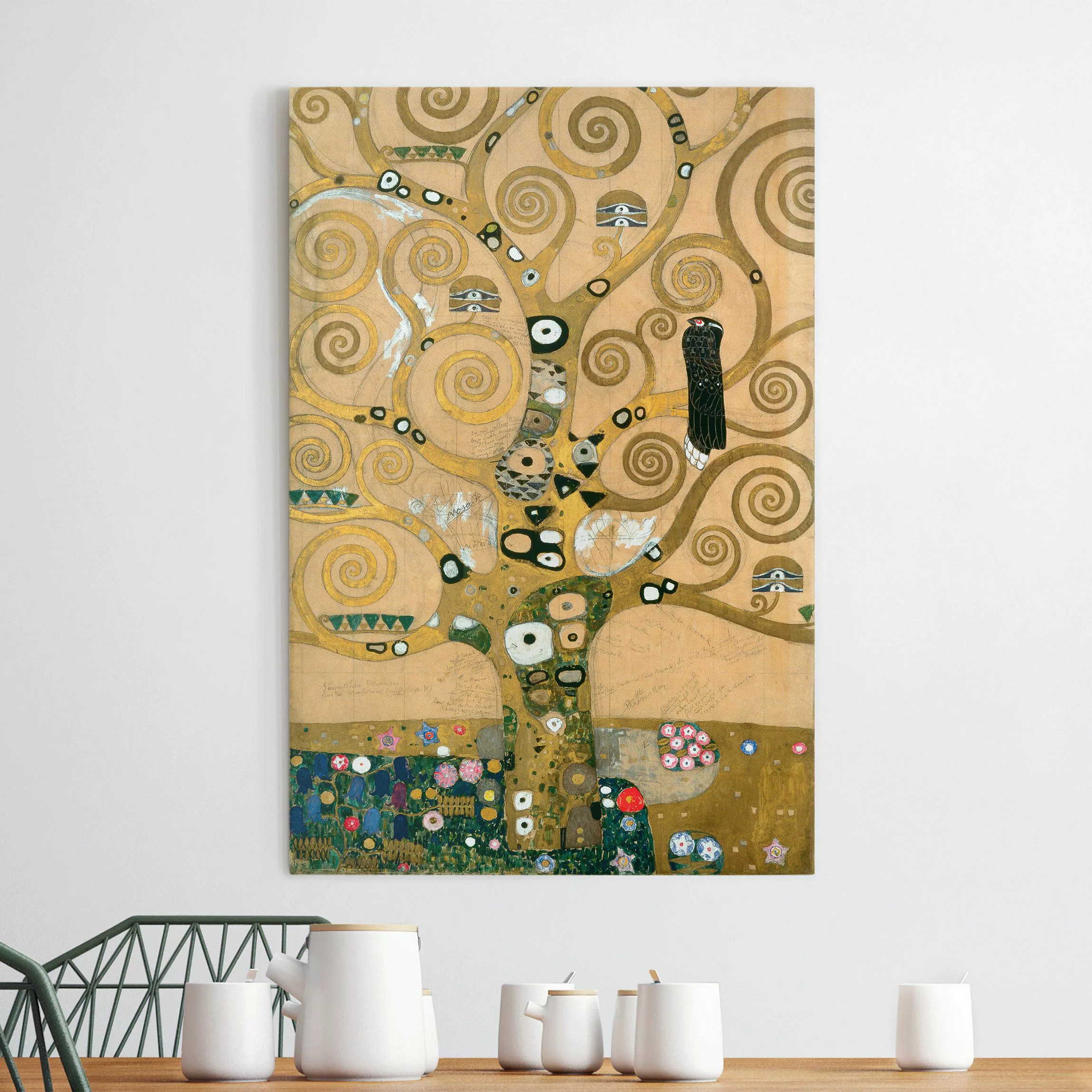 Leinwandbild Kunstdruck - Hochformat Gustav Klimt - Der Lebensbaum günstig online kaufen