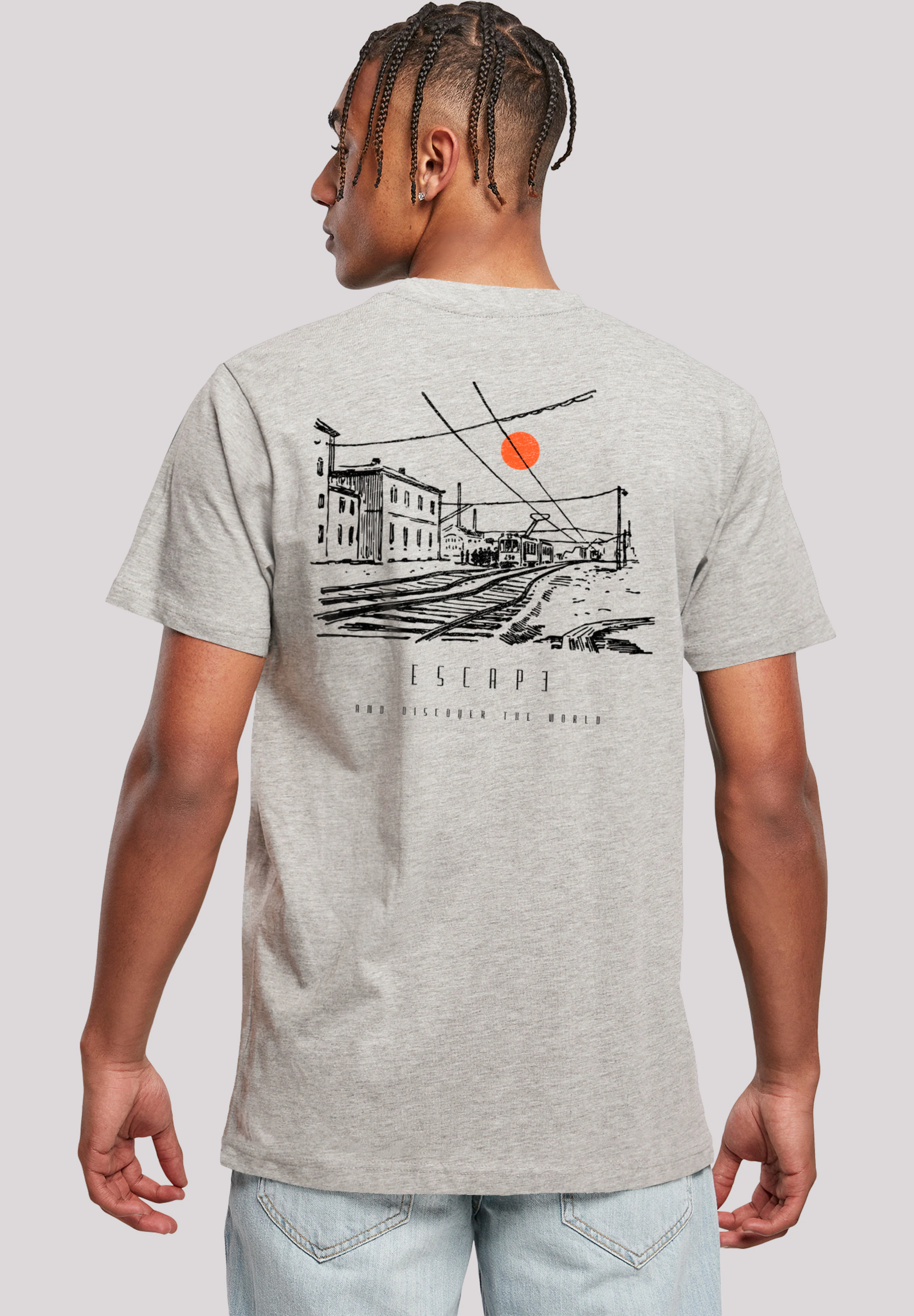 F4NT4STIC T-Shirt "Escape Discover the World Town Train Station", Premium Q günstig online kaufen
