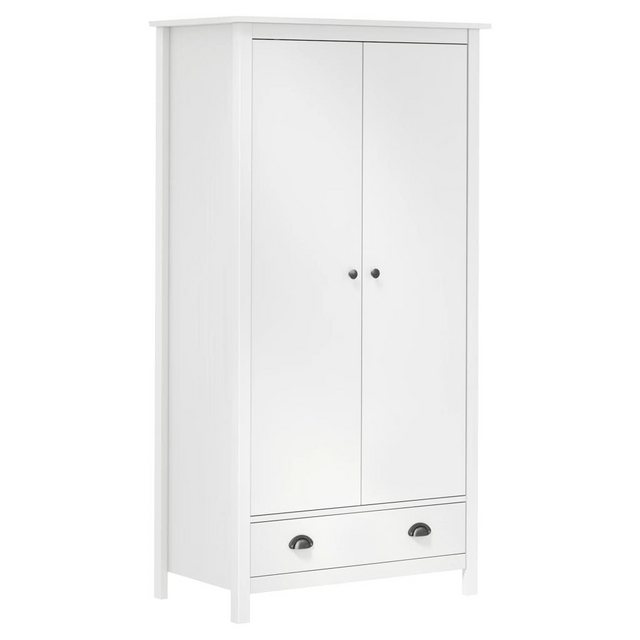 furnicato Kleiderschrank mit 2 Türen Hill Weiß 89x50x170 cm Kiefernholz günstig online kaufen