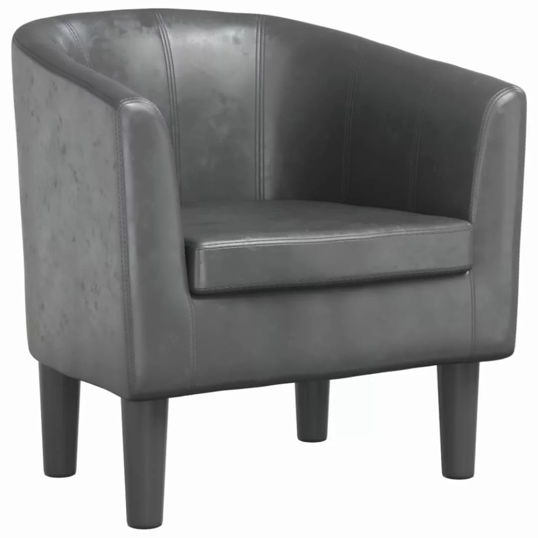 vidaXL Sessel Clubsessel Grau Kunstleder (1-St) günstig online kaufen