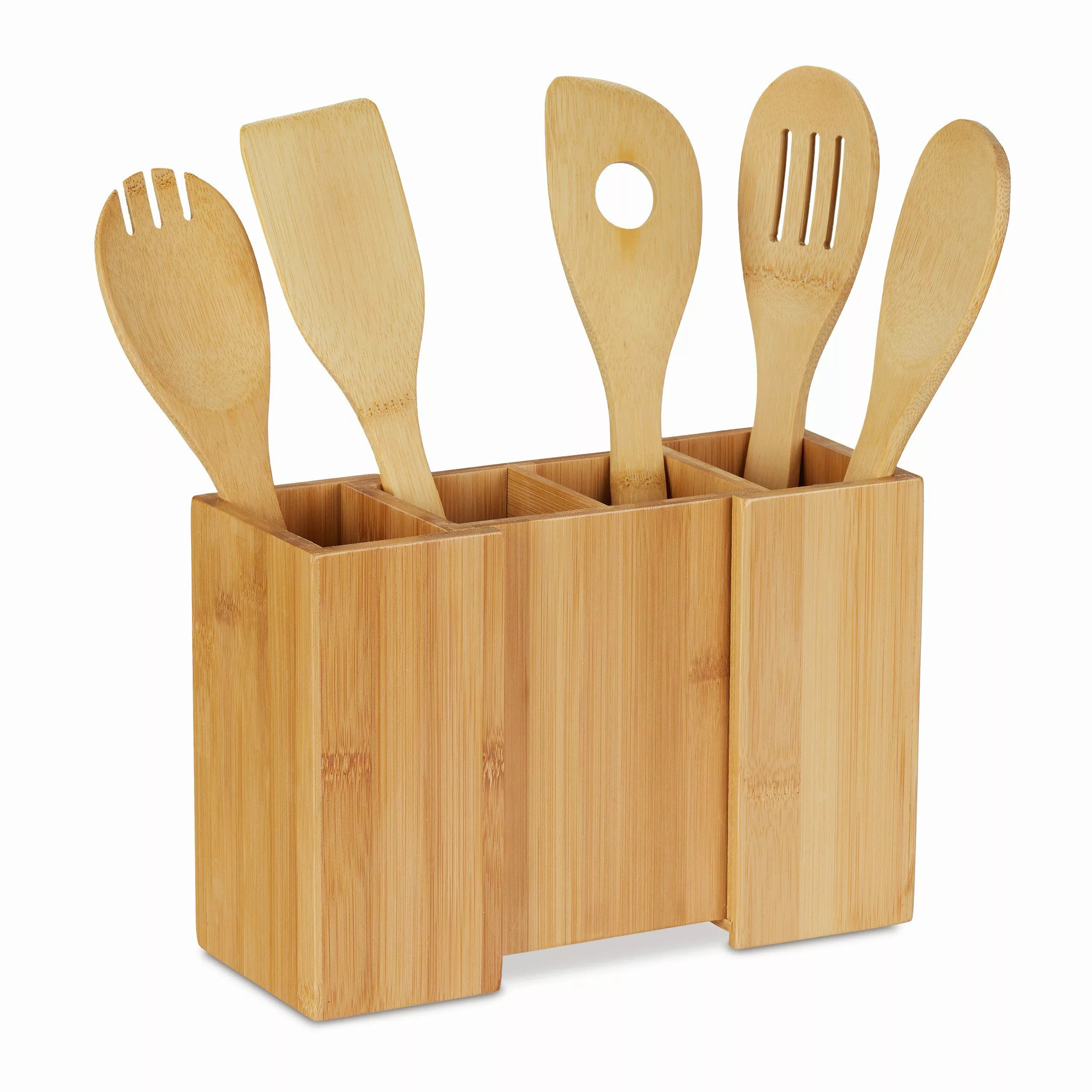 relaxdays Besteckhalter Küchenutensilienhalter mit Kochlöffeln günstig online kaufen