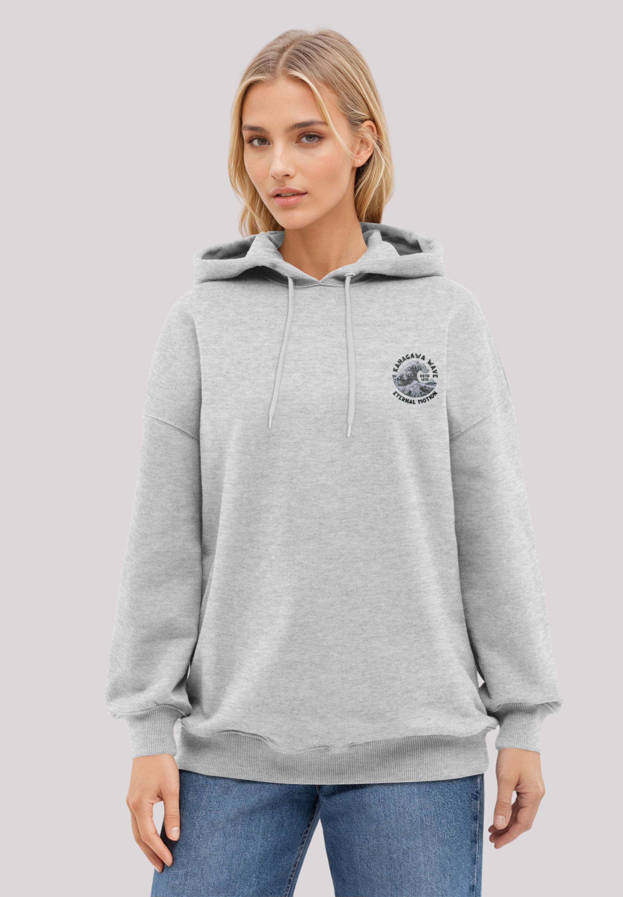 F4NT4STIC Kapuzenpullover "Kanagawa Wave Stickerei", Premium Qualität günstig online kaufen