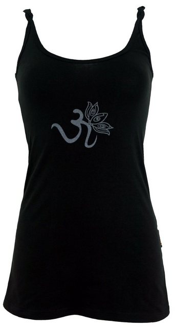 Guru-Shop T-Shirt Yoga-Top aus Bio-Baumwolle OM - schwarz Festival, Ethno S günstig online kaufen