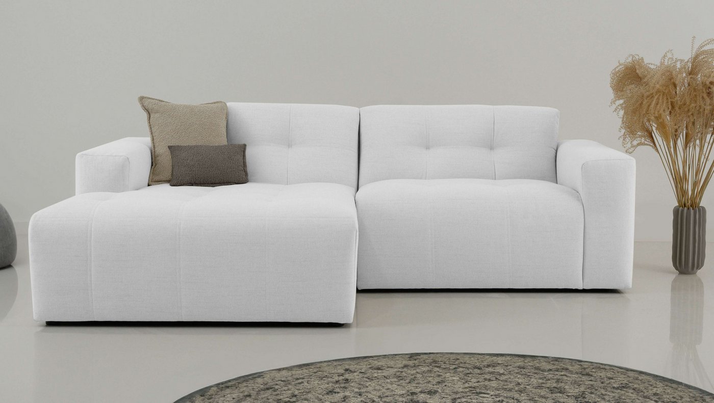 INOSIGN Ecksofa "Tapley", Breite 221 cm, L-Form, Struktur fein, mit Knopfst günstig online kaufen