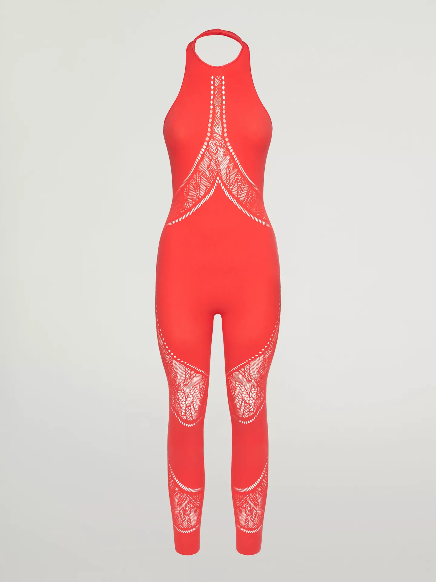 Wolford - Sporty Logo Net Jumpsuit, Frau, hibiscus, Größe: M günstig online kaufen