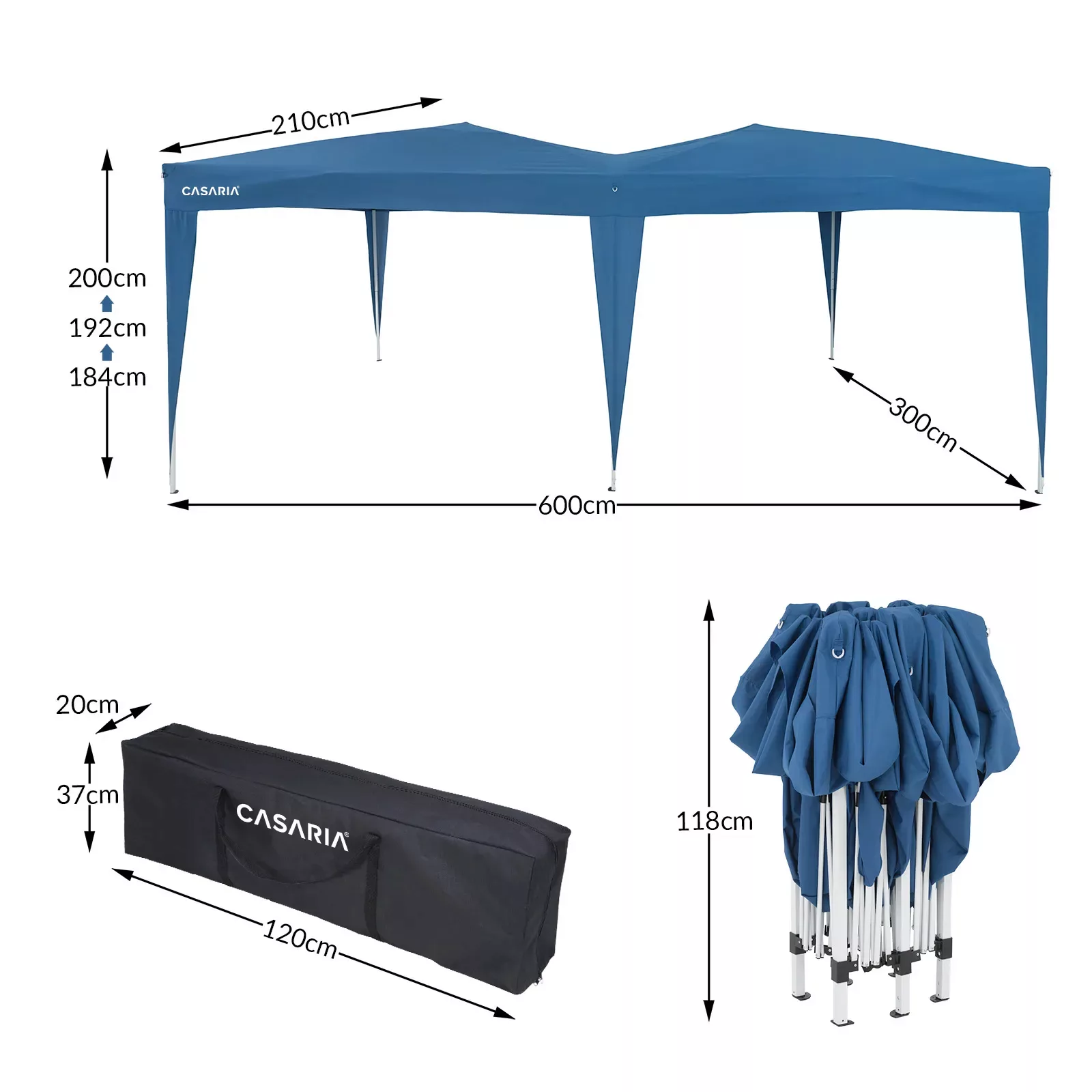 Faltpavillon Blau 3x6m UV-Schutz 50+ günstig online kaufen