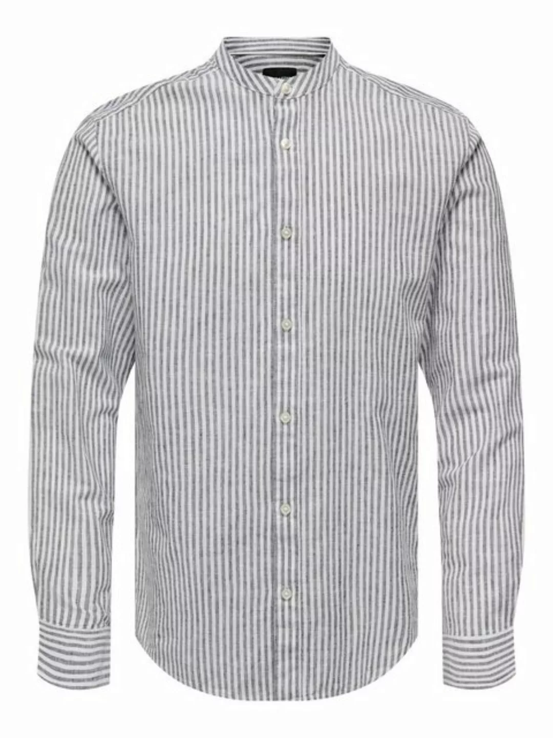 ONLY & SONS Langarmhemd ONSCAIDEN LS MAO STRIPE LINEN SHIRT NOOS günstig online kaufen