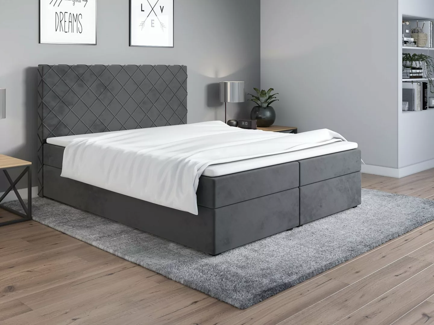 Fun Möbel Boxspringbett Schlafzimmerbett AVERY (in Kunstleder Soft oder Sto günstig online kaufen