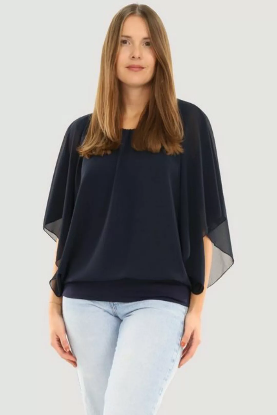 malito more than fashion Chiffonbluse 6296 mit breitem Bund Einheitsgröße günstig online kaufen