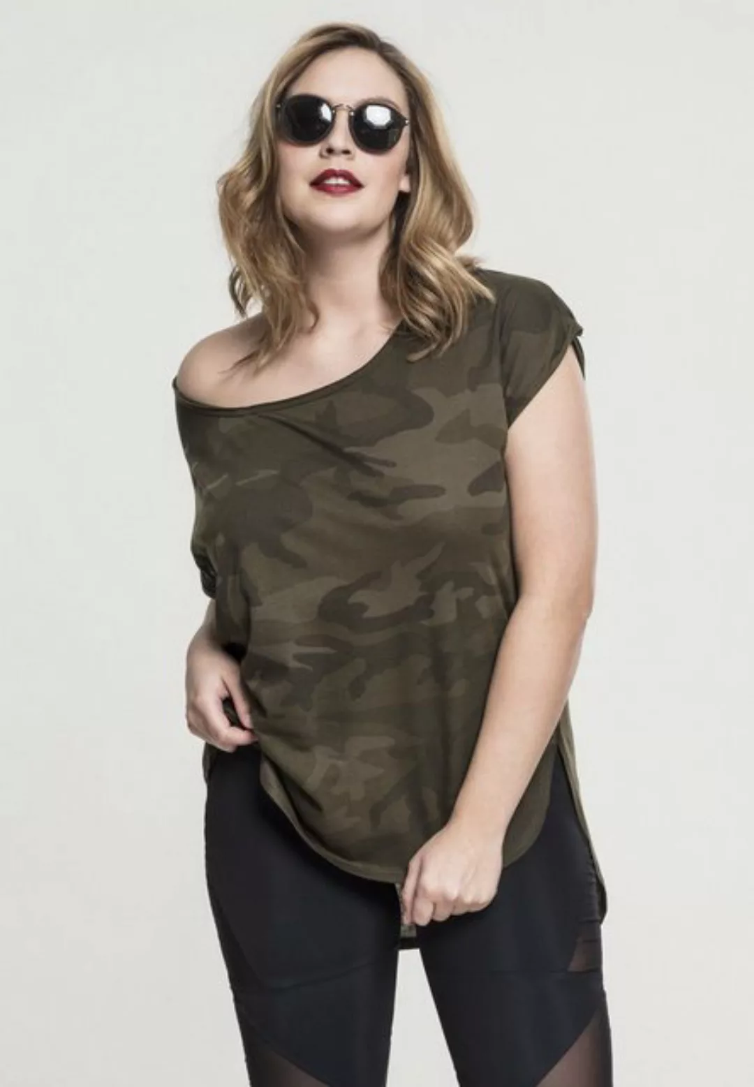 URBAN CLASSICS T-Shirt "Urban Classics Damen Ladies Camo Back Shaped Tee", günstig online kaufen