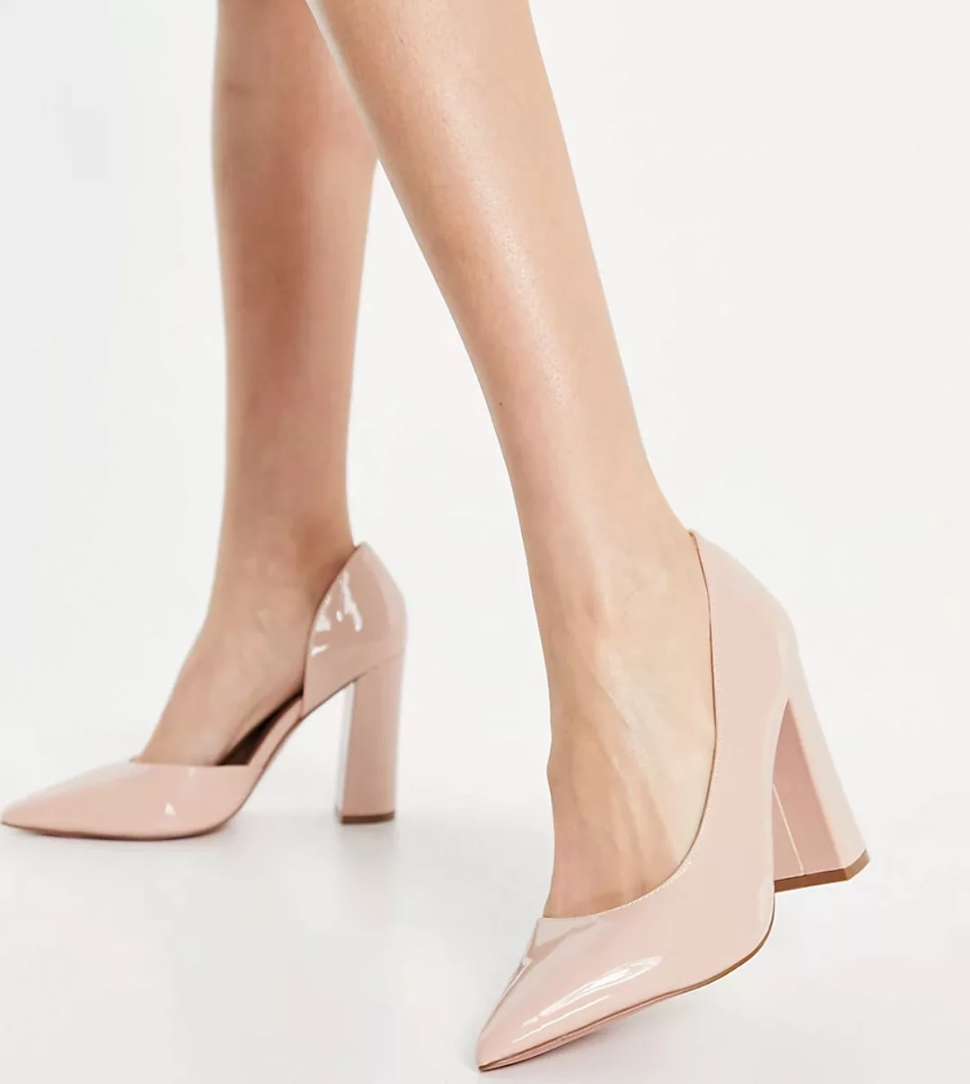 ASOS DESIGN Wide Fit – Walter – D'Orsay-Pumps in Beige-Neutral günstig online kaufen