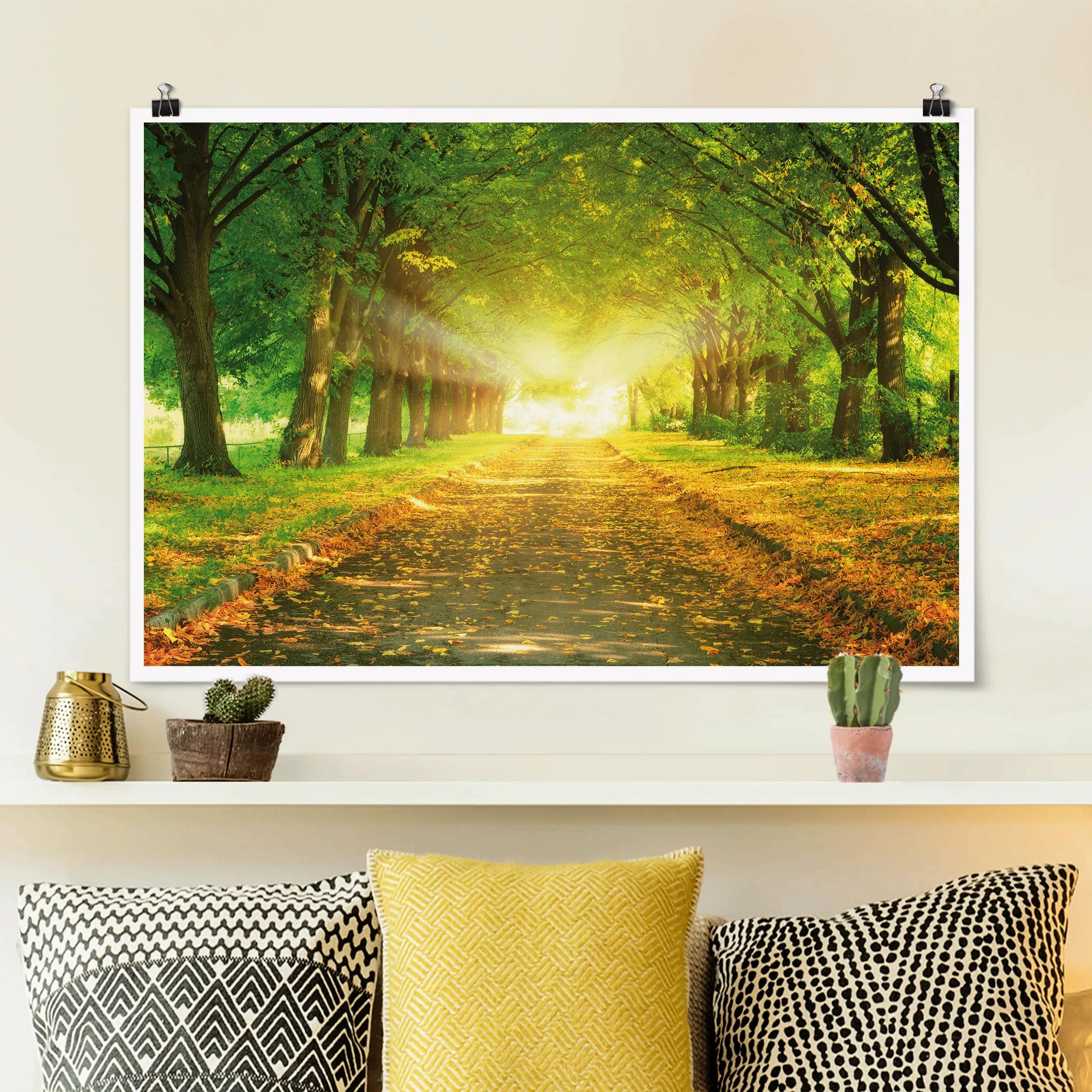 Poster - Querformat Autumn Avenue günstig online kaufen