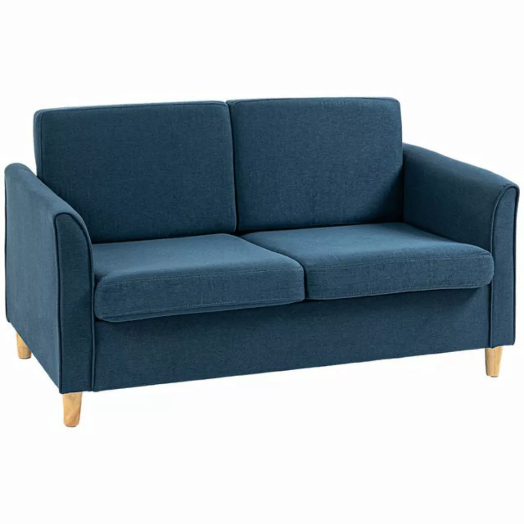 HOMCOM 2-Sitzer Couch mit Holzbeine, Leinenoptik, Loveseat 1 Teile, für Woh günstig online kaufen