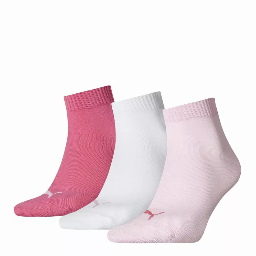 PUMA Unisex Socken, 3er Pack - Quarter, Sneaker Rosa 35-38 günstig online kaufen